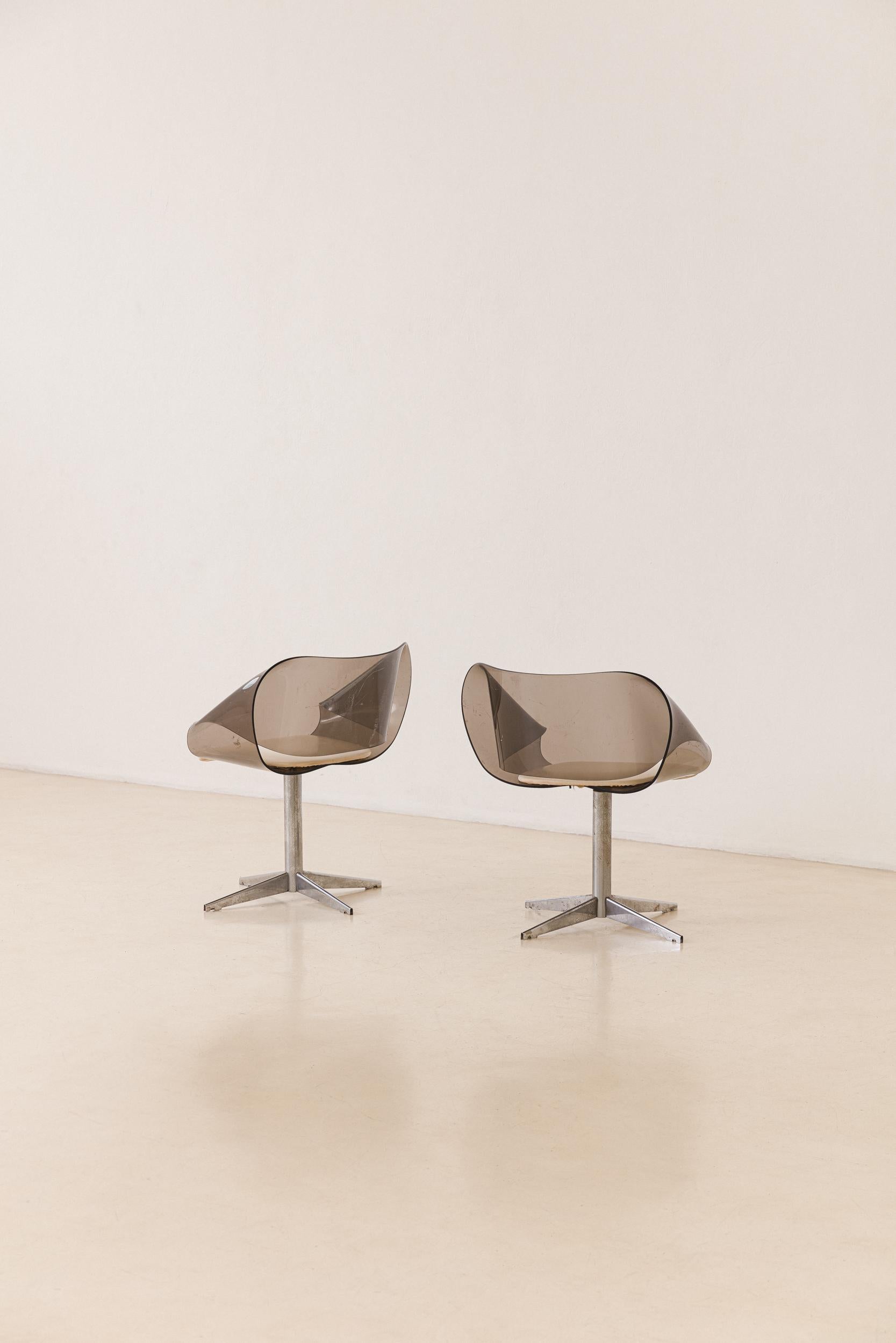 Mid-Century Modern Pair of Brazilian Midcentury Modern Armchairs, Unknown Designer, 1960s For Sale