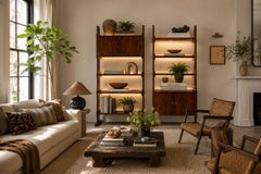 Pair of Brazilian Modern Adjustable Bookshelves with Cabinets in Rosewood, 1960s