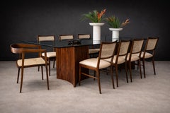 Pair of Brazilian Modern Armchairs in Rosewood and Cane, Joaquim Tenreiro, 1950s