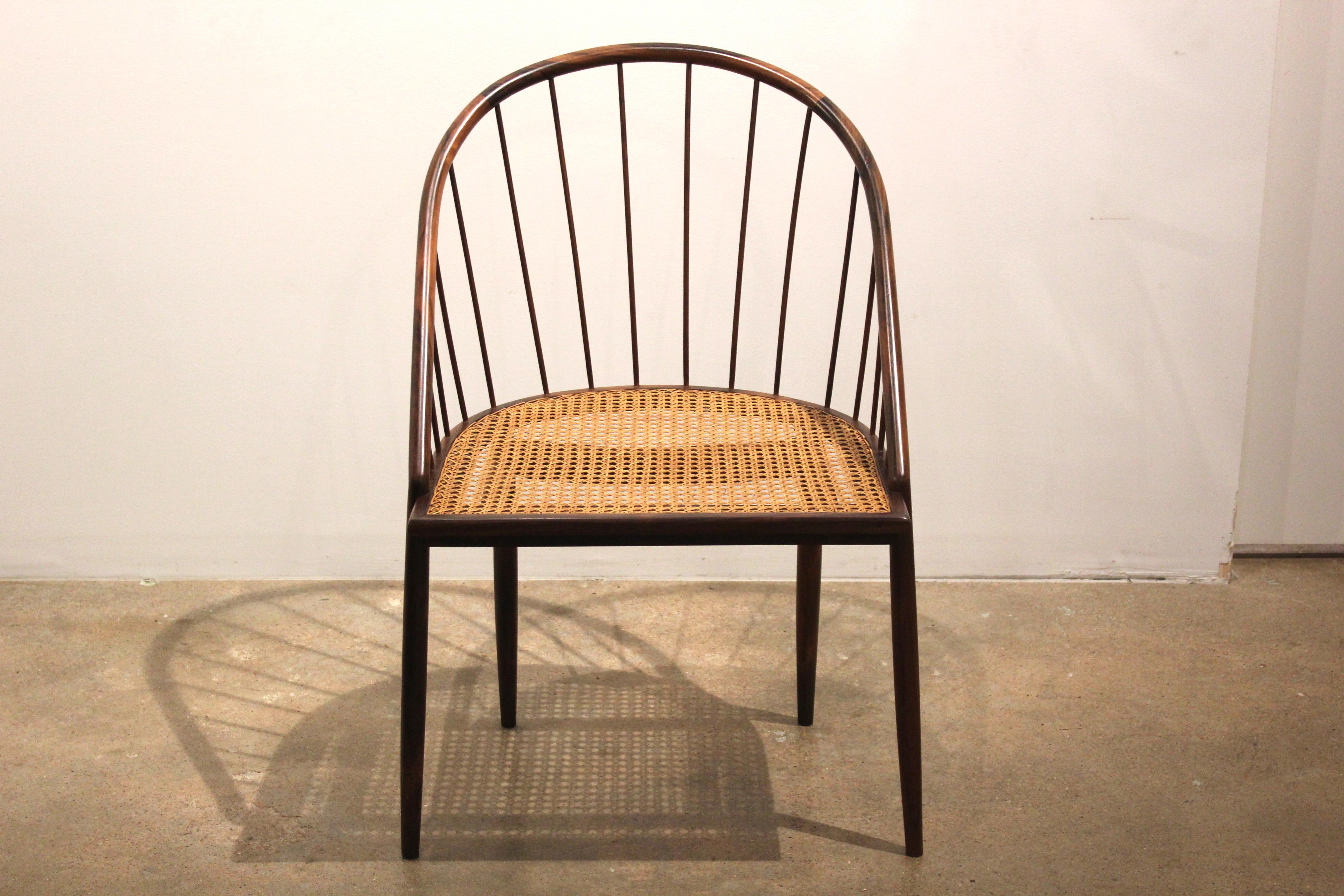 Mid-Century Modern Pair of Brazilian Modern Cane Curva Chairs by Joaquim Tenreiro