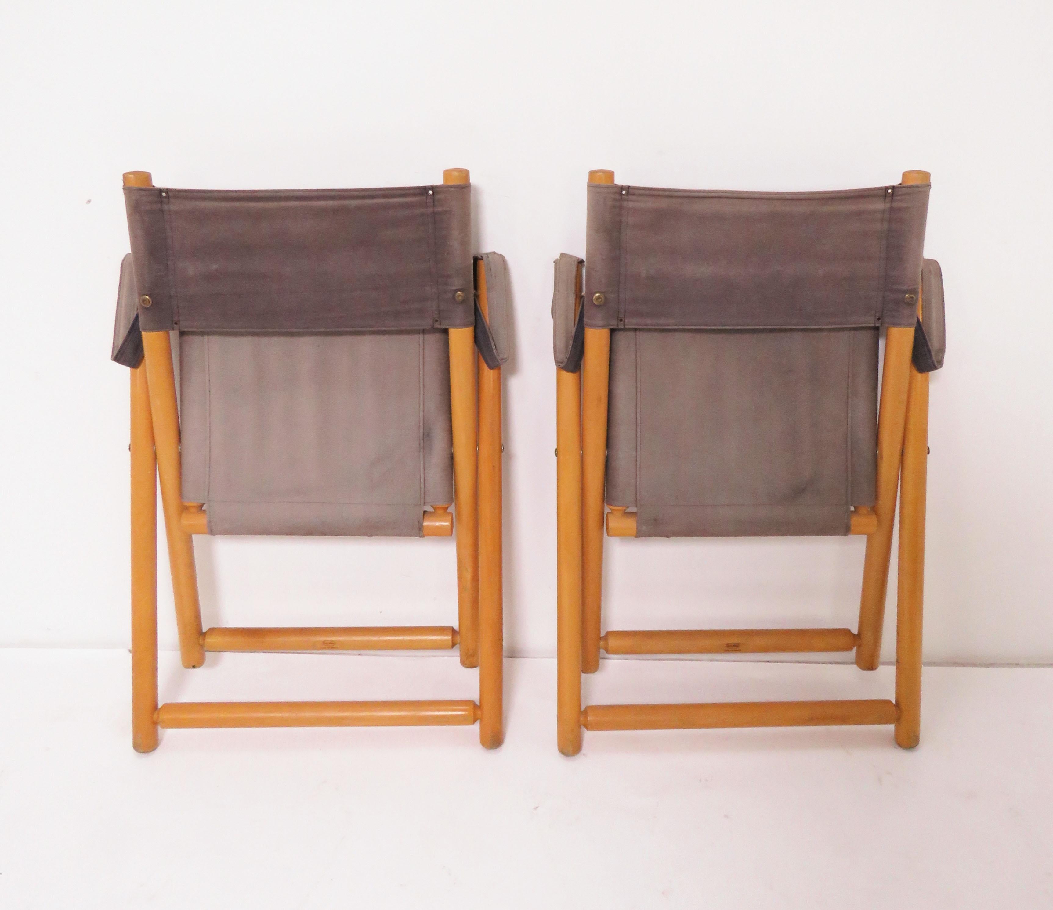 Pair of Brazilian Móveis Gerdau Folding Safari Sling Chairs, circa 1970s For Sale 2