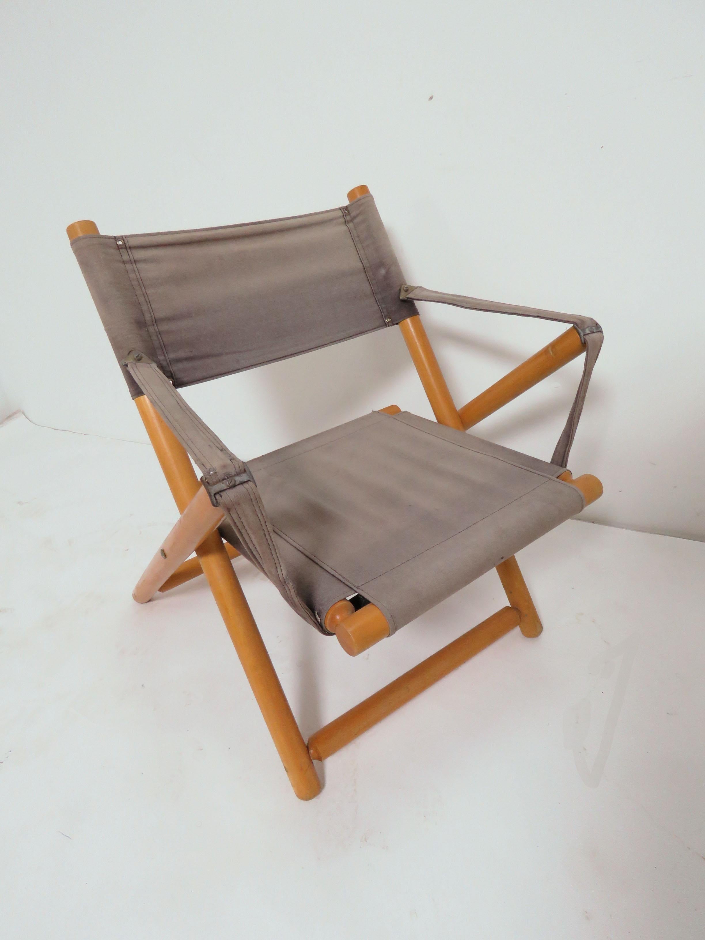 Late 20th Century Pair of Brazilian Móveis Gerdau Folding Safari Sling Chairs, circa 1970s For Sale
