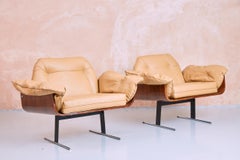 Paar brasilianische „Presidencial“-Loungesessel von Jorge Zalszupin für L'Atelier
