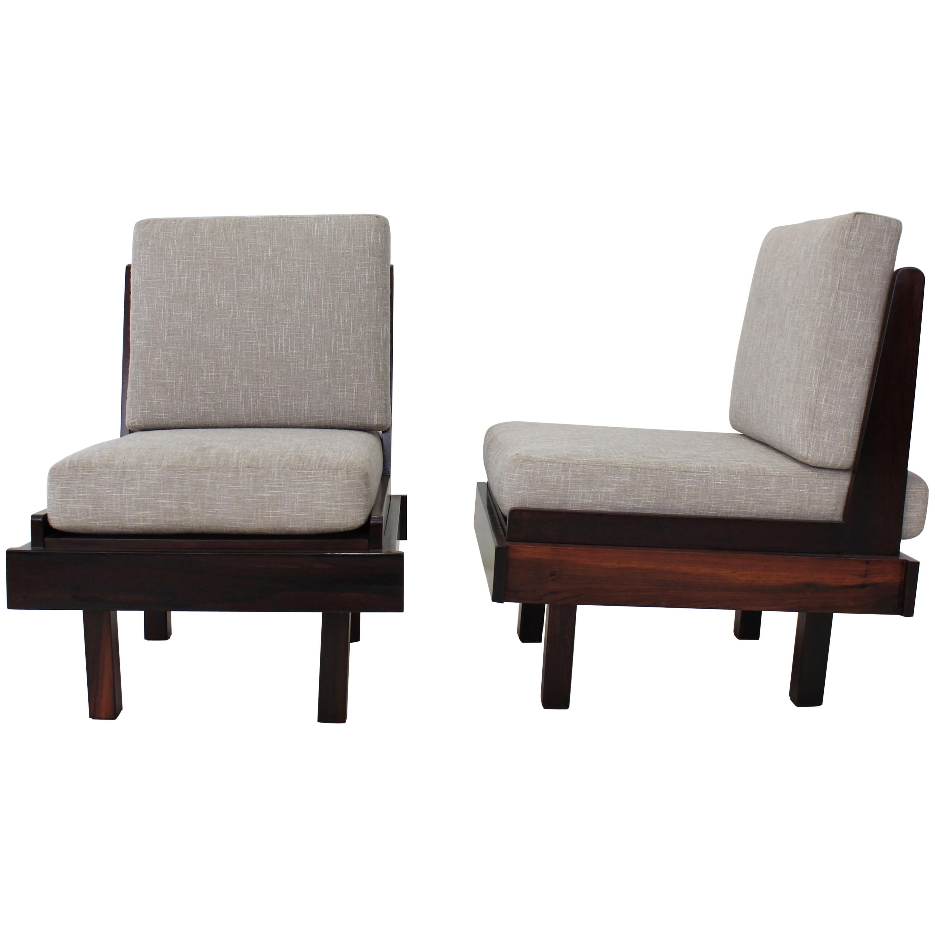 Pair of Brazilian Rosewood Armchair For Sale