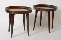 Pair of Brazilian rosewood Circular Sidetables