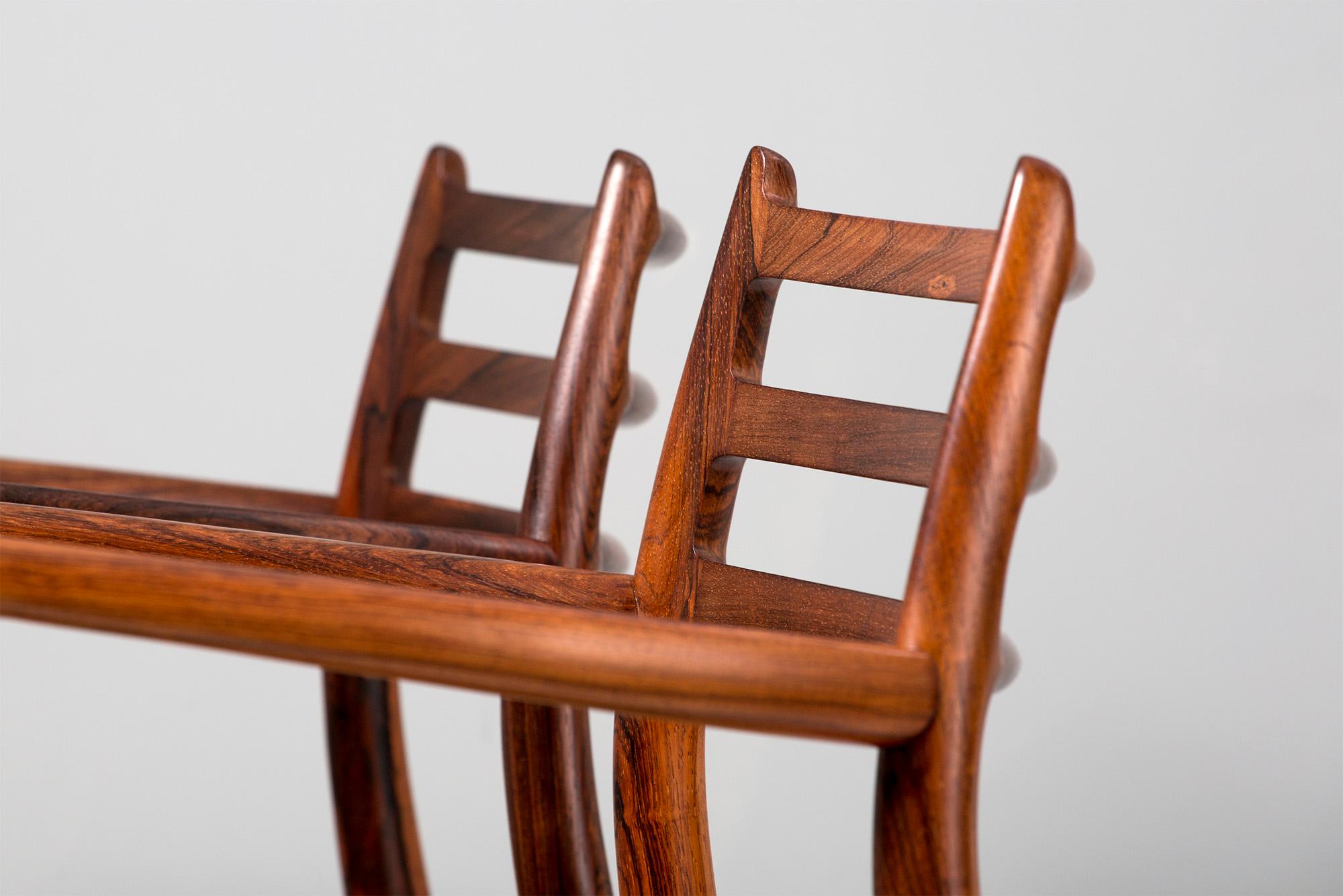 Pair of Brazilian Rosewood Model 62 Armchairs by Niels Moller, 1962 3