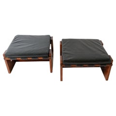 Pair of Brazilian Rosewood Ottomans / Stools