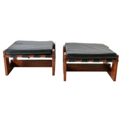 Pair of Brazilian Rosewood Ottomans / Stools