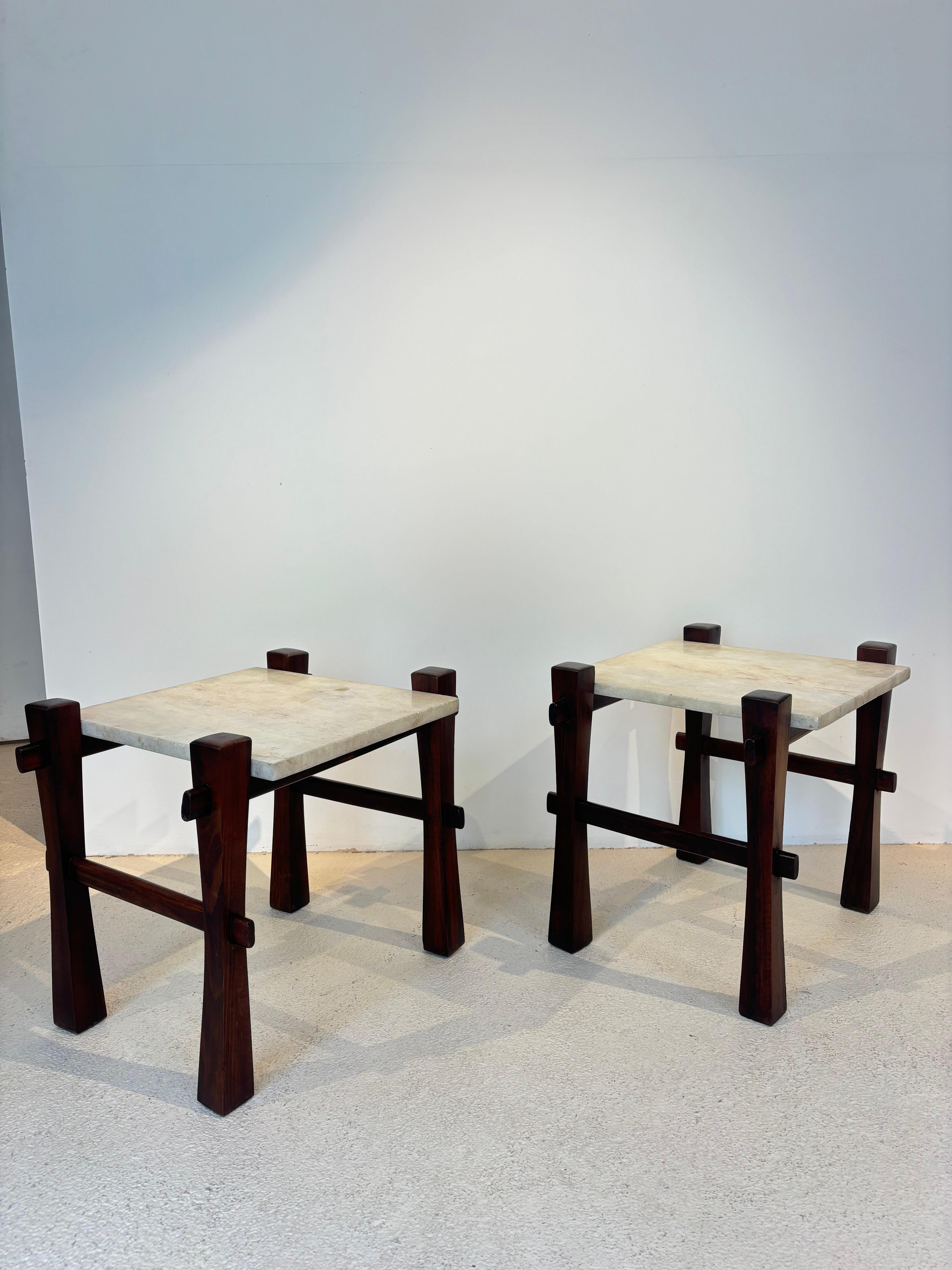 Pair of brazilian side table For Sale 4