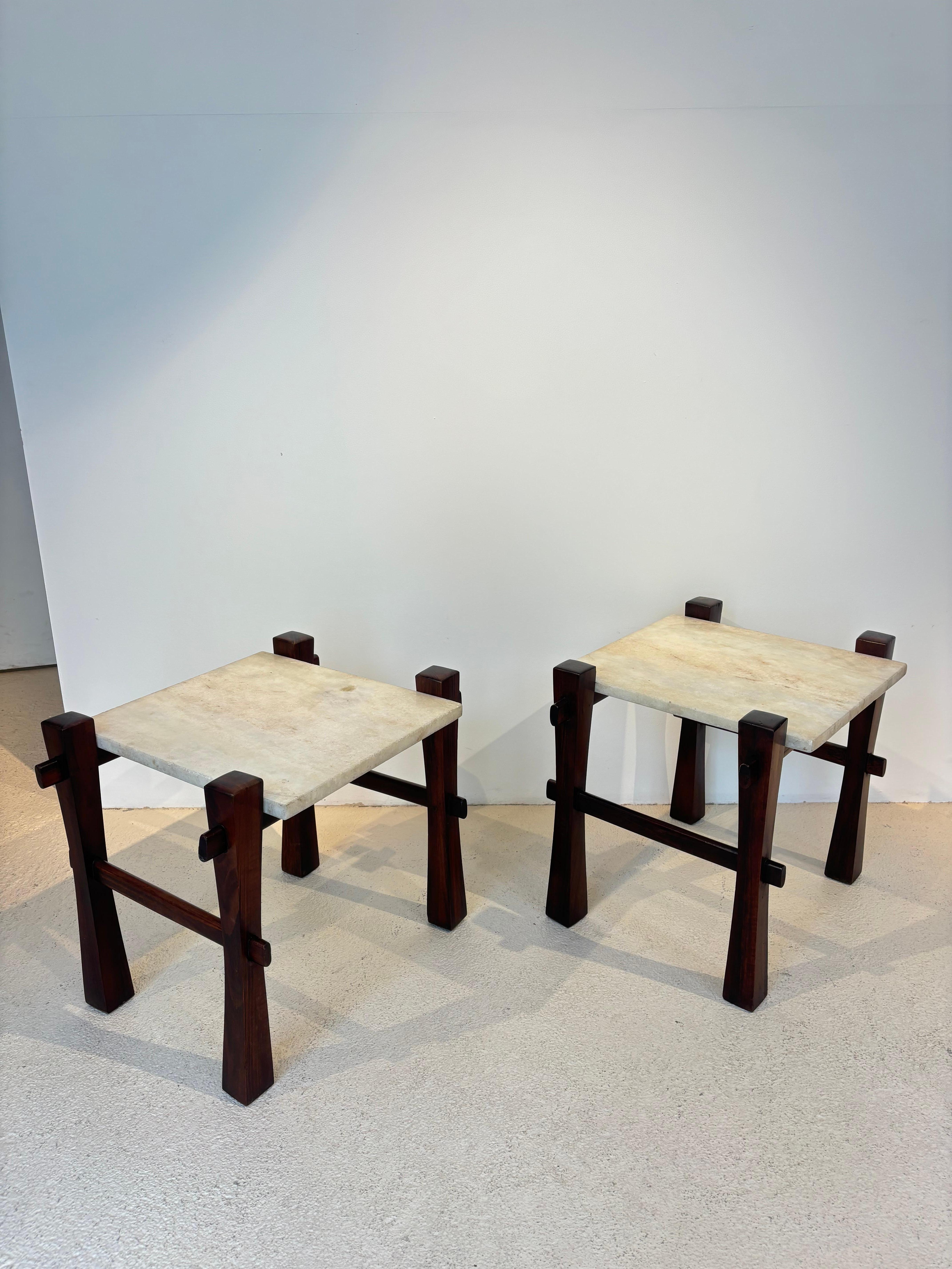 Pair of brazilian side table For Sale 5