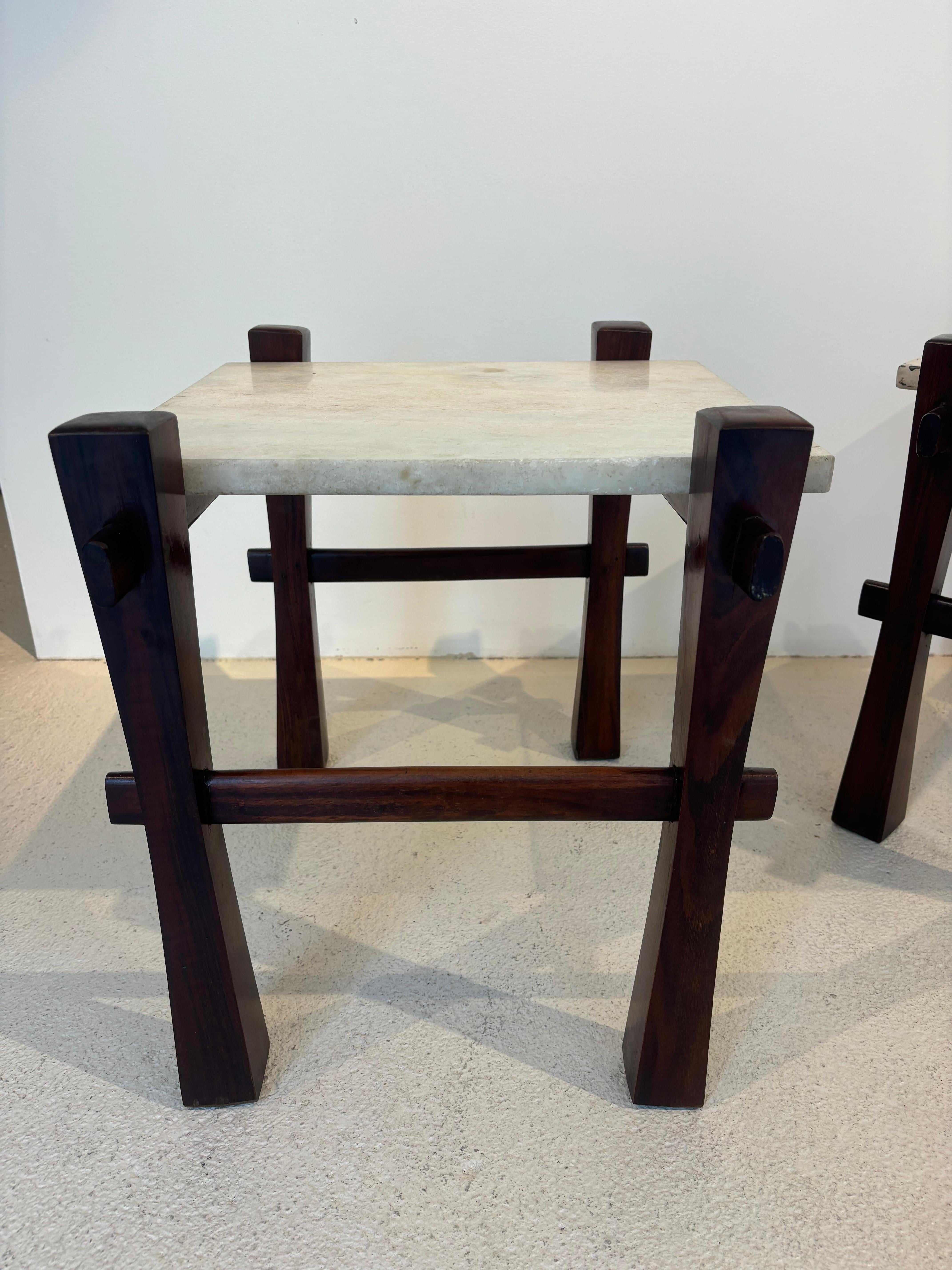 Pair of brazilian side table For Sale 11