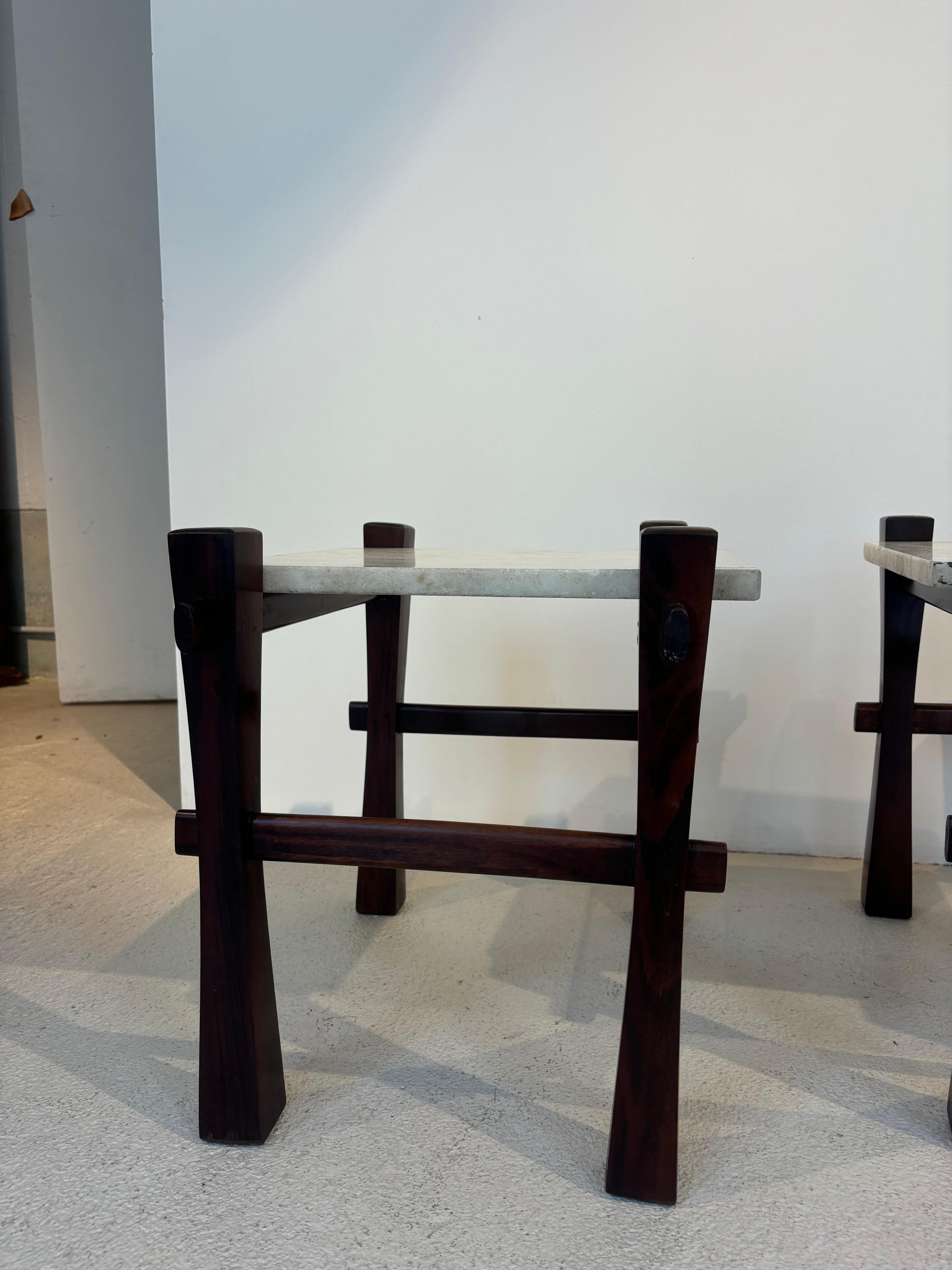 Brazilian Pair of brazilian side table For Sale