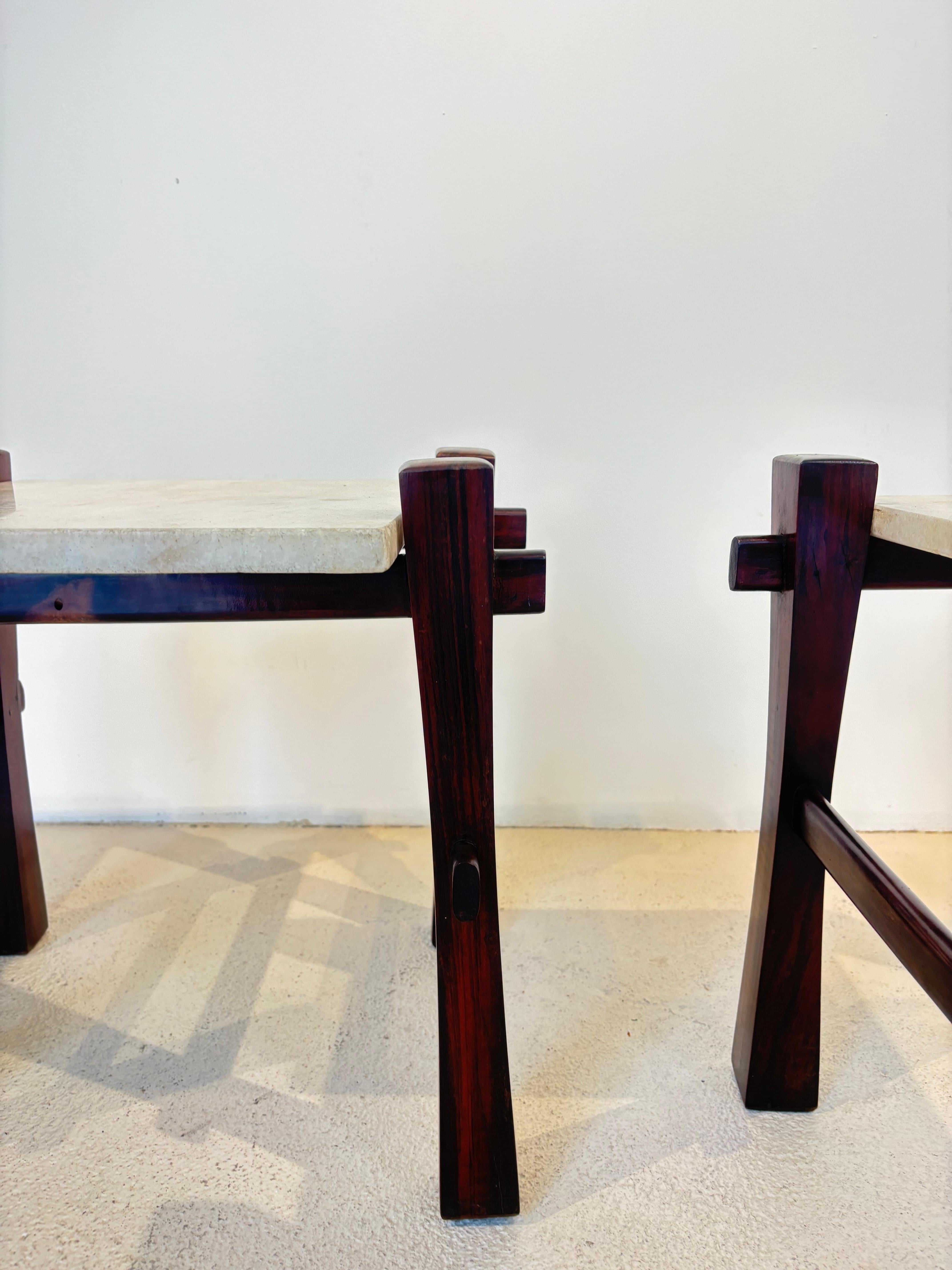 Pair of brazilian side table For Sale 1