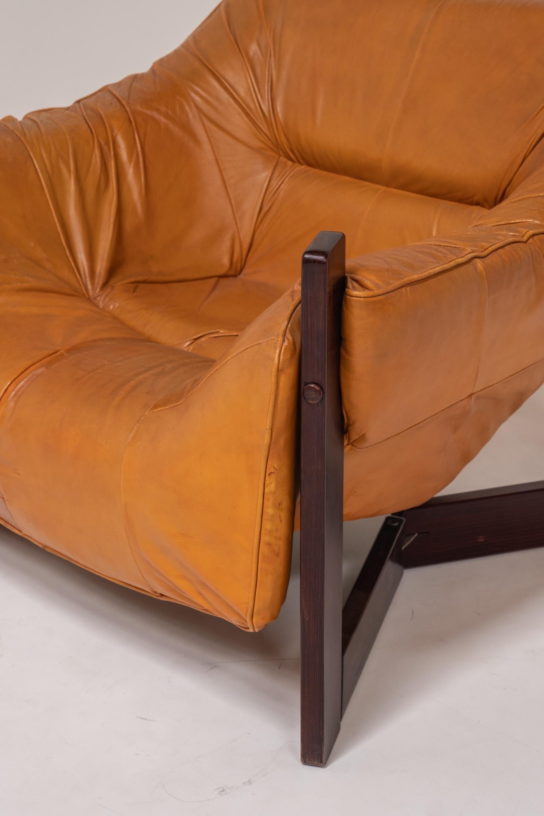 Coppia di sedie da salotto brasiliane vintage di Percival Lafer MP, Brasile, anni '70 in vendita 2