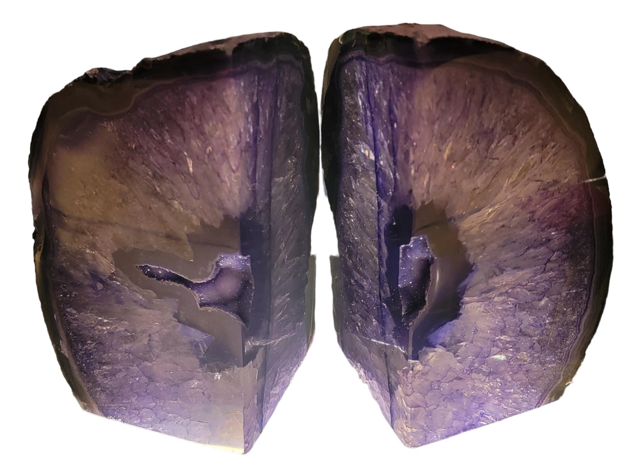 Late 20th Century Pair of Brazillian Agate Large  Bookends/ Crystals