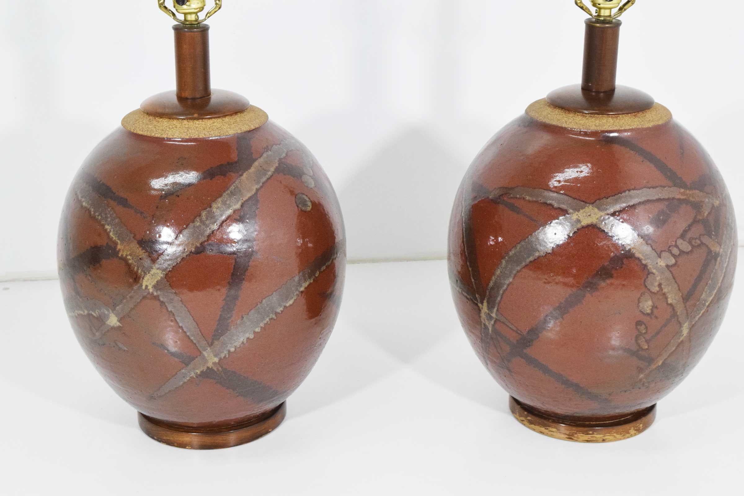 Mid-Century Modern Pair of Brent Bennett Table Lamps