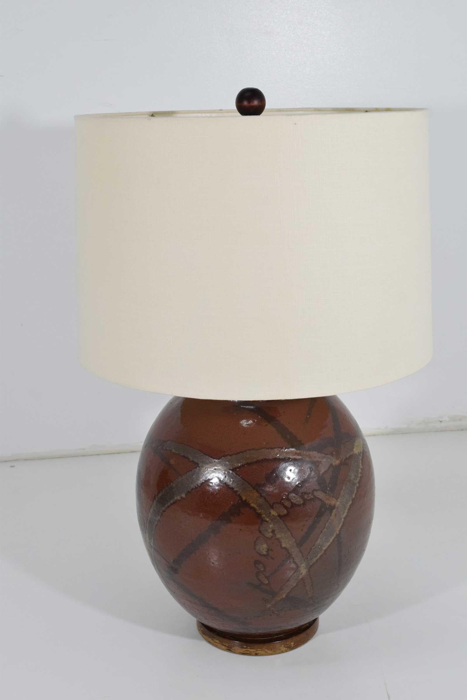 Ceramic Pair of Brent Bennett Table Lamps