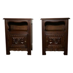 Pair of Breton Oak Bedside Cupboards