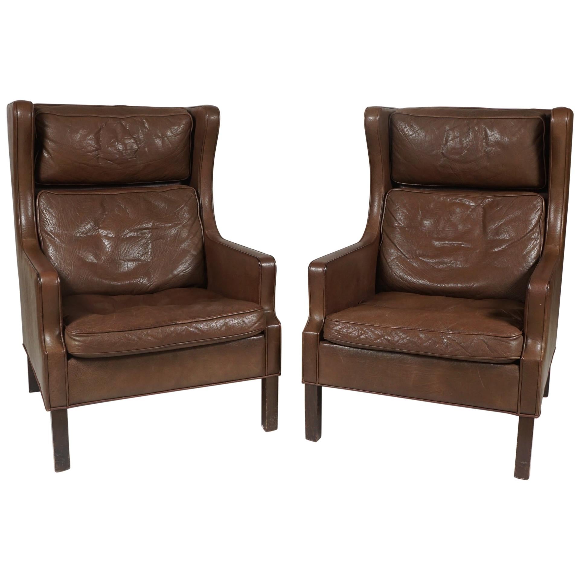 Pair of Børge Møgensen-Style Armchairs