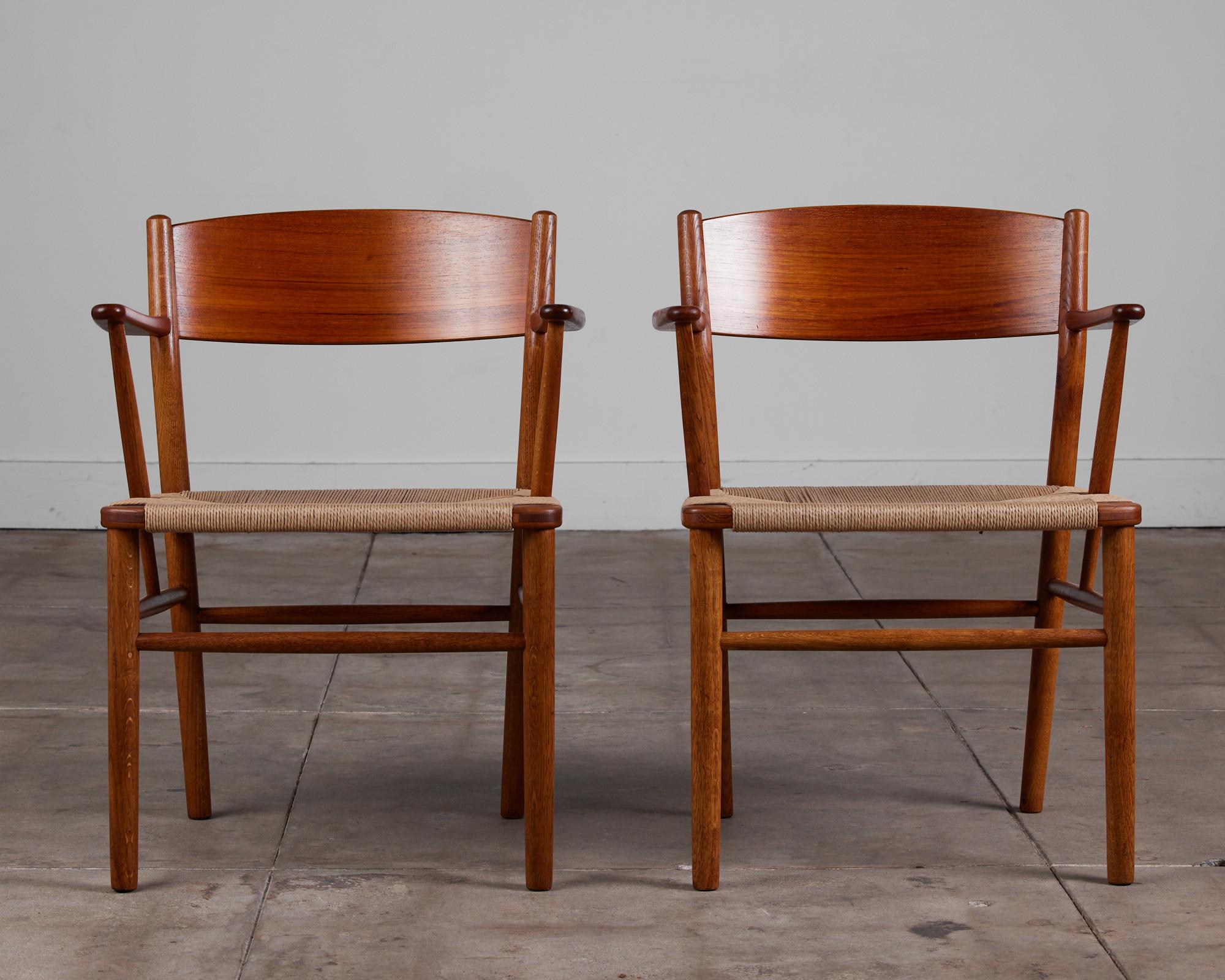 Mid-Century Modern Pair of Børge Mogensen Arm Chairs