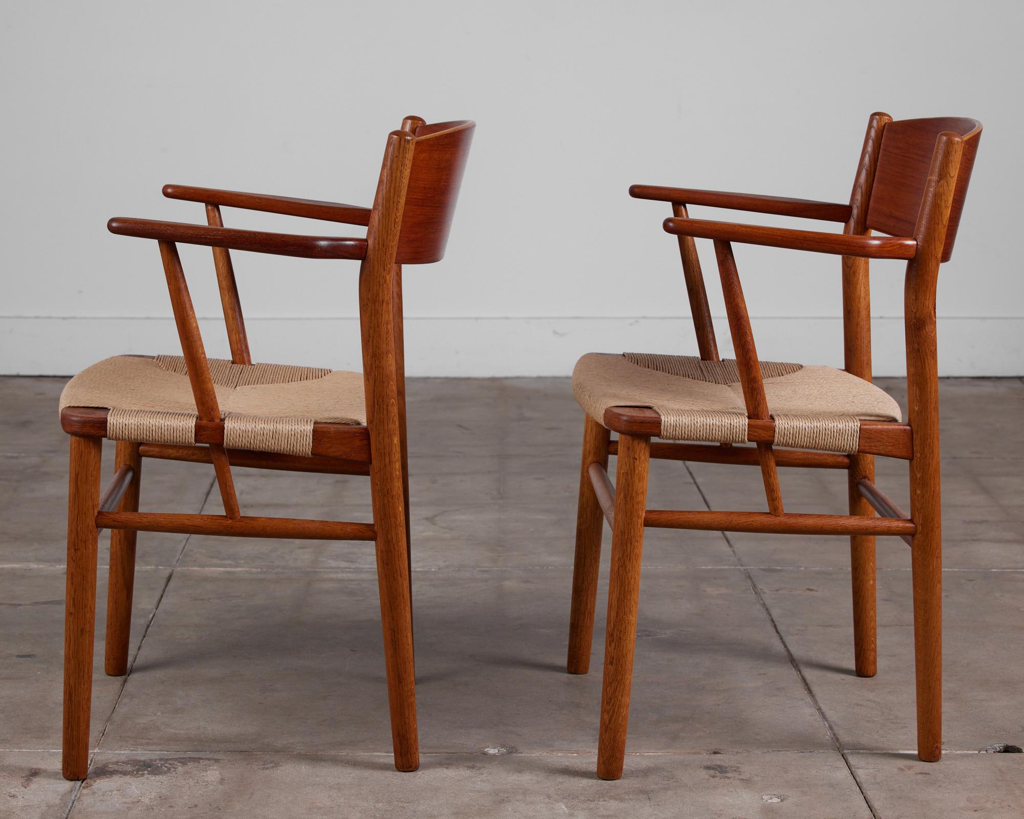 Danish Pair of Børge Mogensen Arm Chairs
