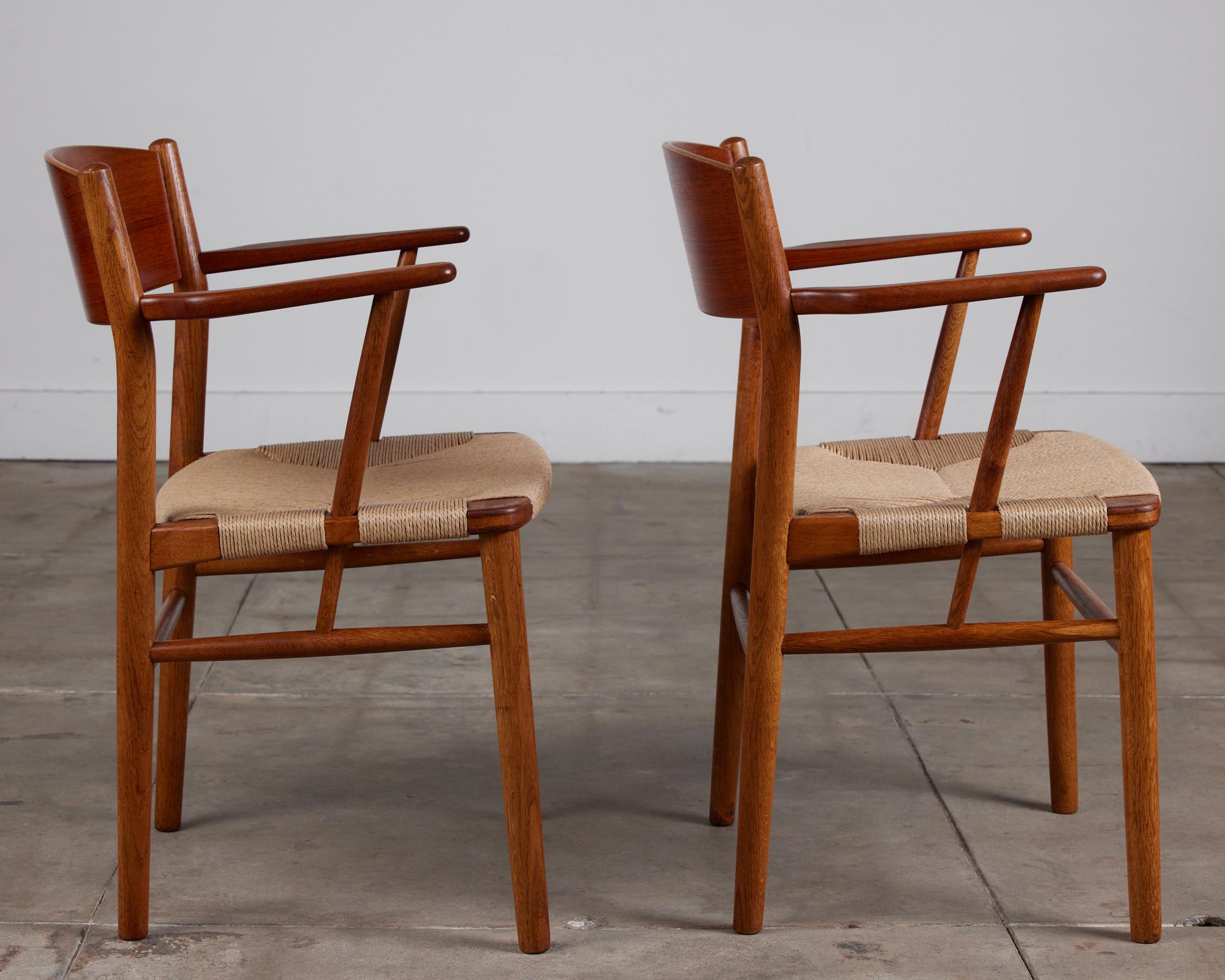 Oiled Pair of Børge Mogensen Arm Chairs