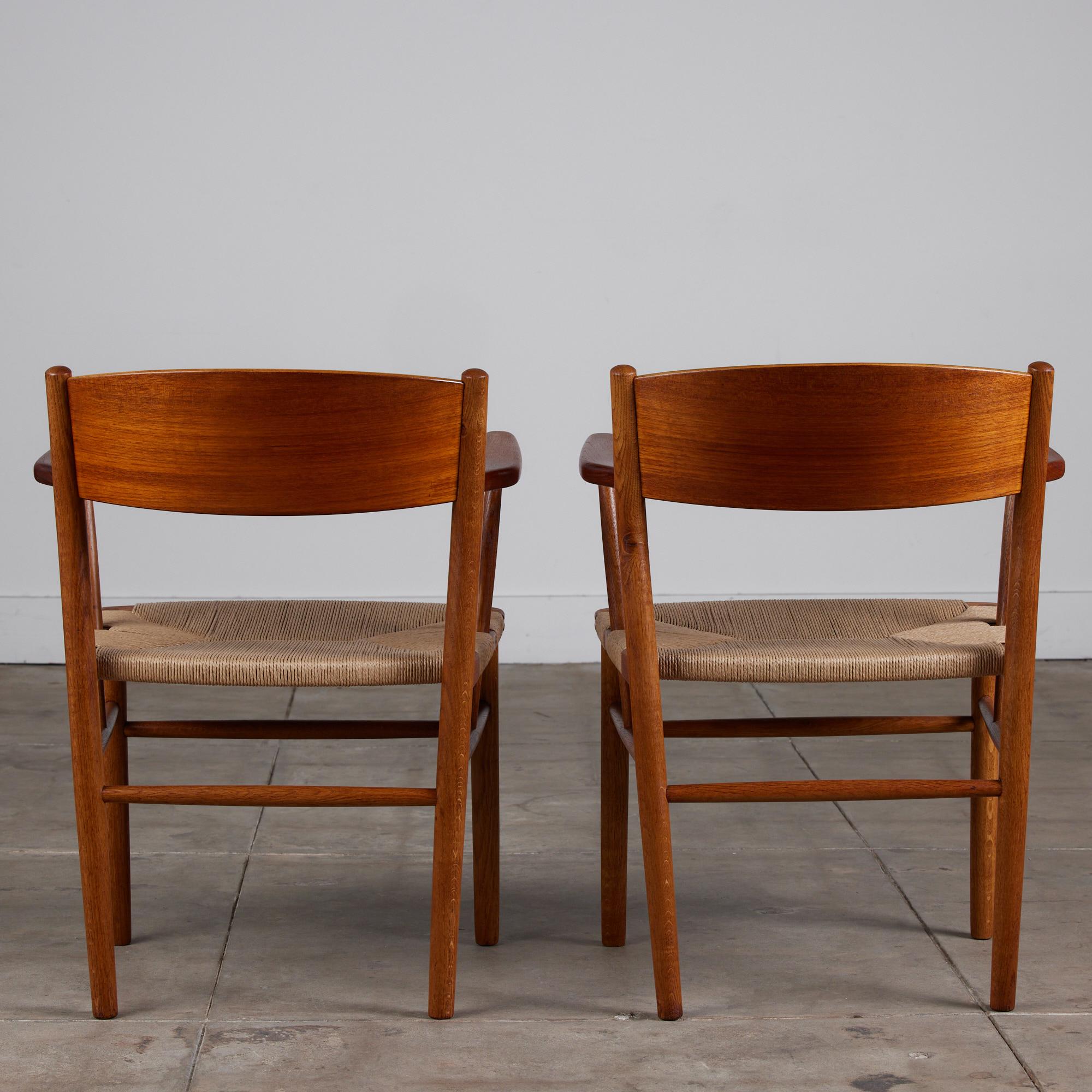 Mid-20th Century Pair of Børge Mogensen Arm Chairs