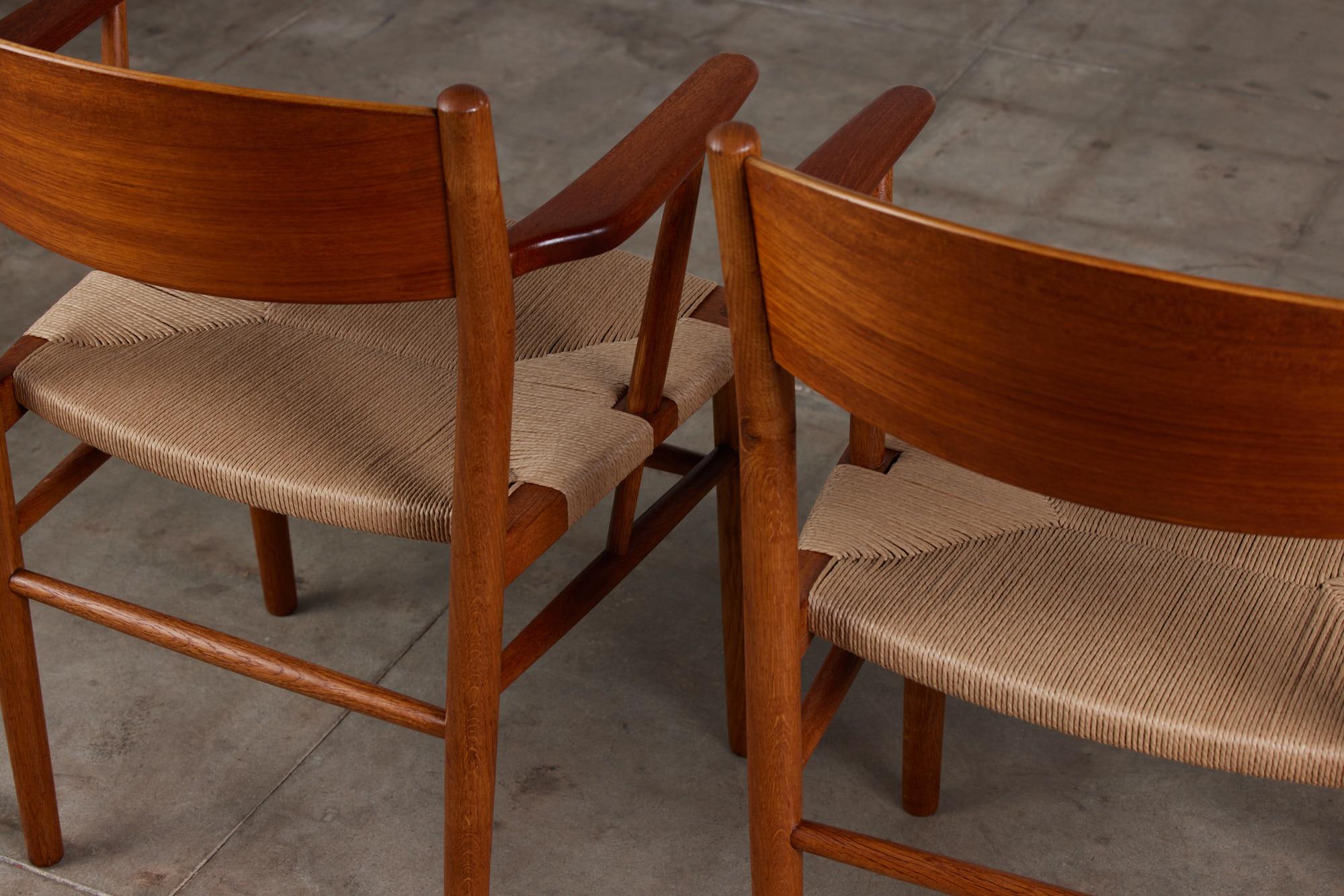 Papercord Pair of Børge Mogensen Arm Chairs