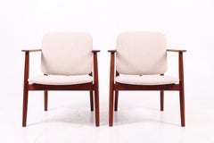 Pareja de sillones Børge Mogensen de teca, recién tapizados, Søborg Møbler, 1960