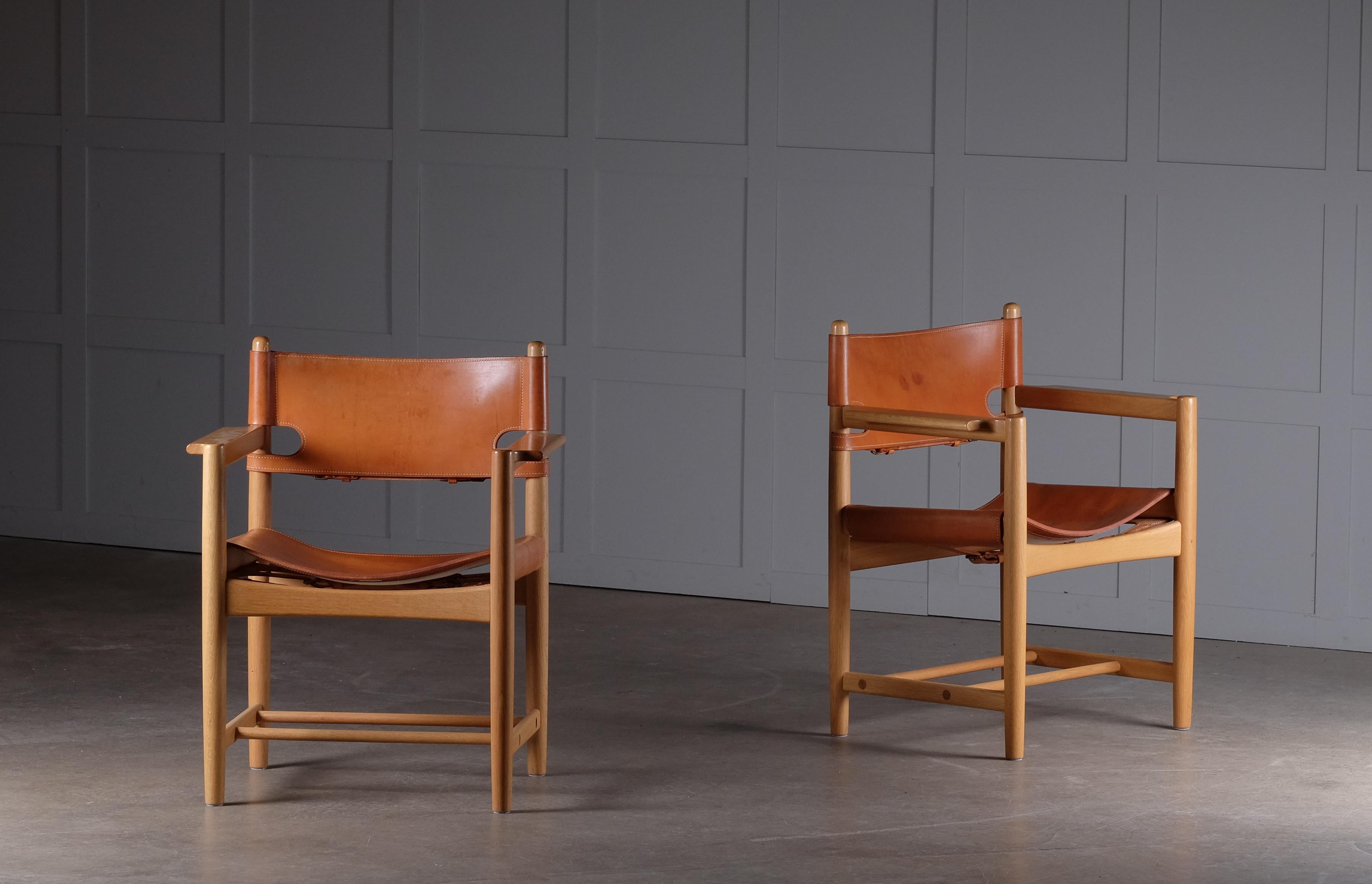 Paar Børge Mogensen Sessel Modell 3238, 1960er Jahre (Skandinavische Moderne) im Angebot