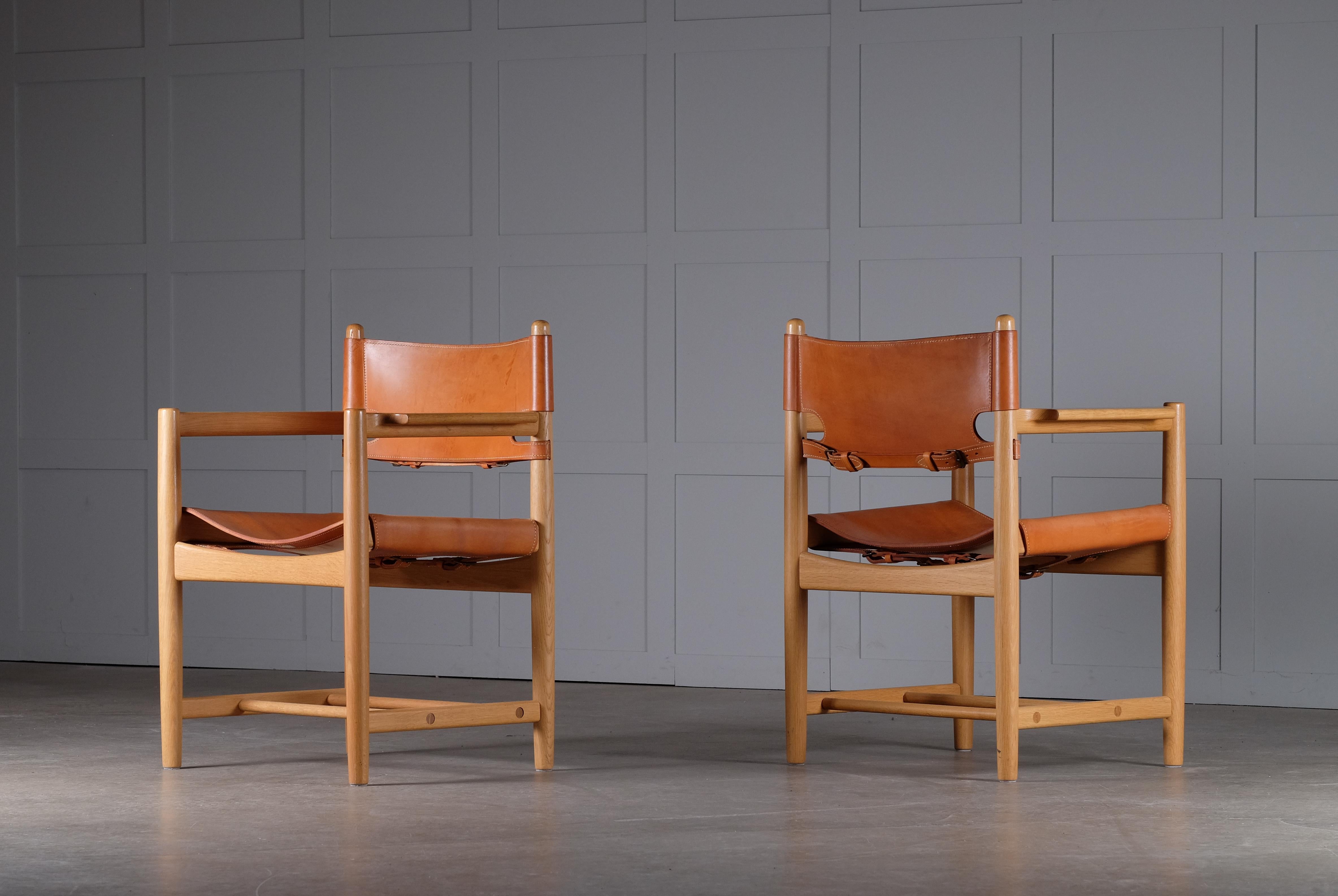 Mid-20th Century Pair of Børge Mogensen Armchairs Model 3238, 1960s For Sale