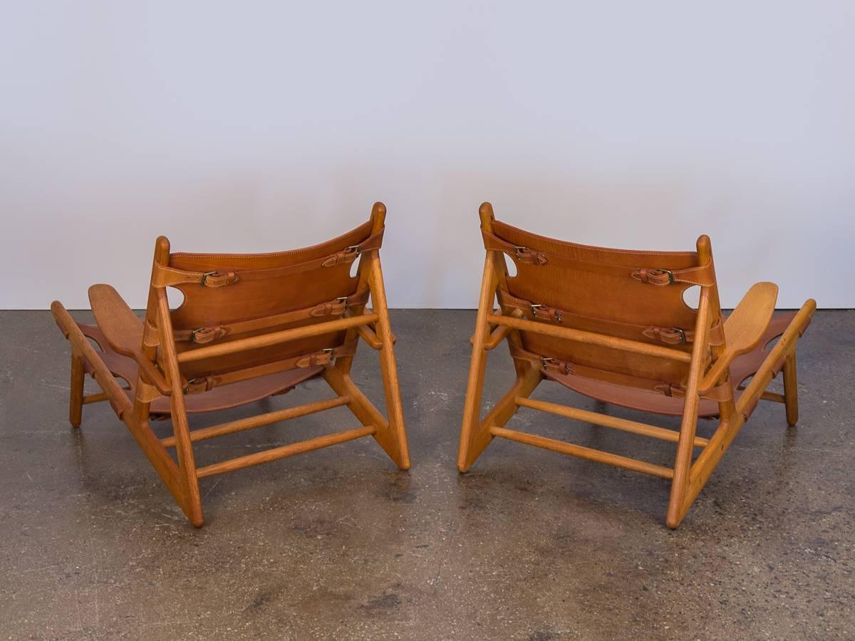 Danish Pair of Børge Mogensen Hunting Chairs for Fredericia Stolefabrik