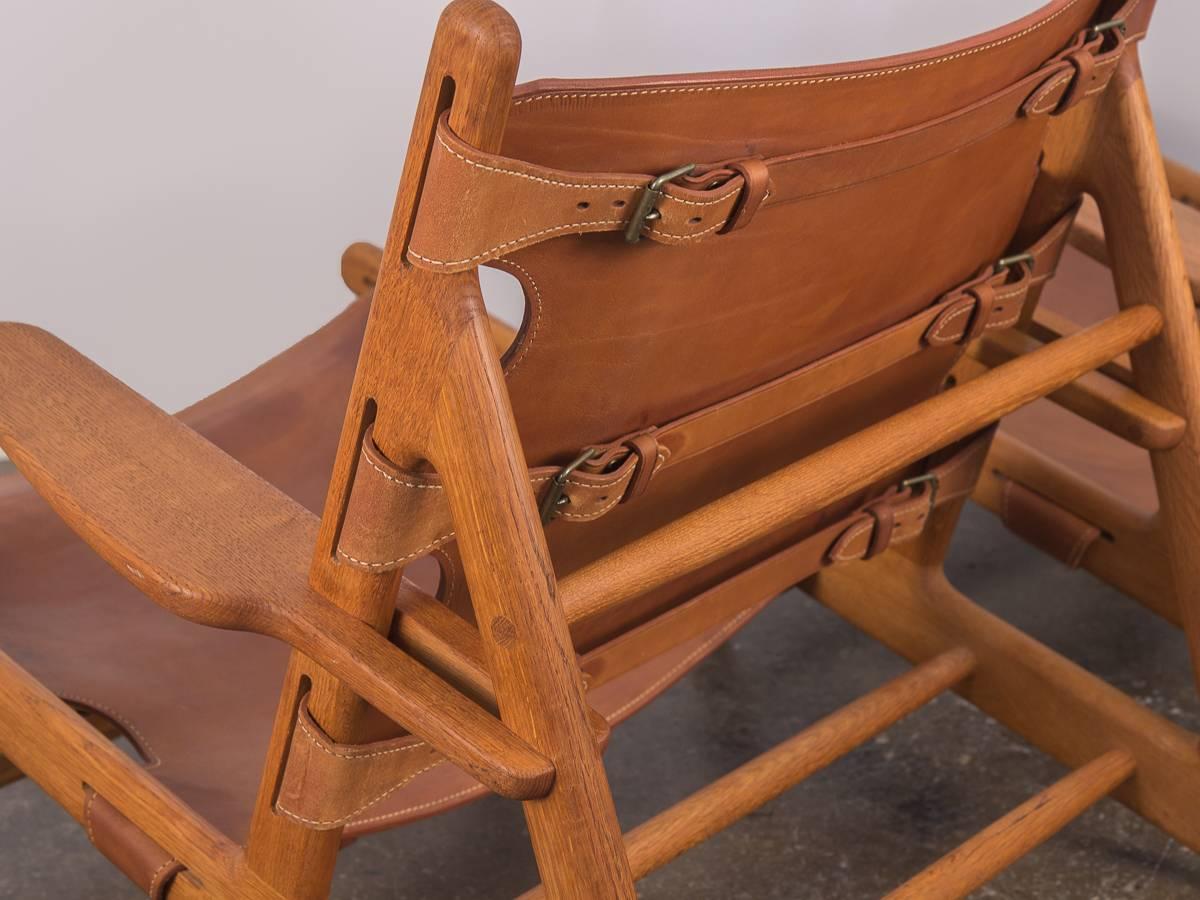 Pair of Børge Mogensen Hunting Chairs for Fredericia Stolefabrik In Good Condition In Brooklyn, NY