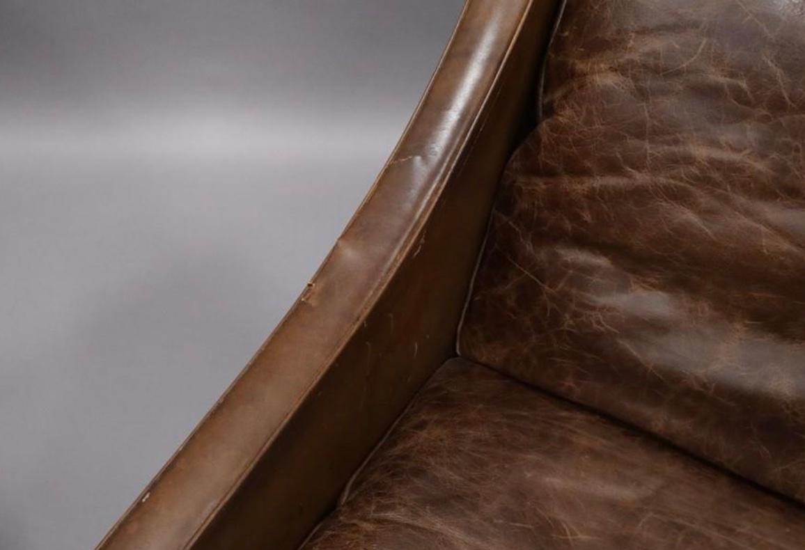 20th Century Pair of Børge Mogensen Leather Lounge Chairs, Model 2207 For Sale