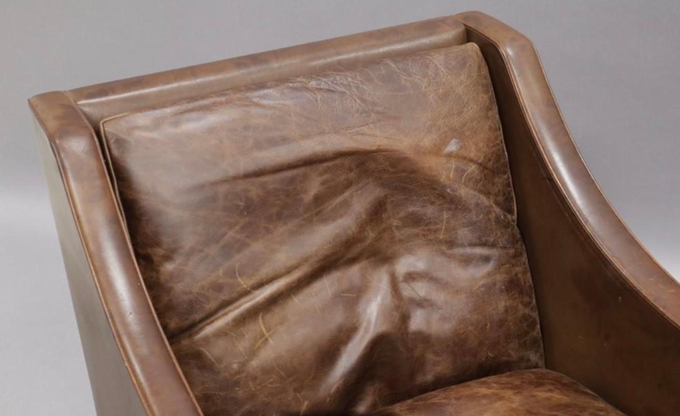 Pair of Børge Mogensen Leather Lounge Chairs, Model 2207 For Sale 3