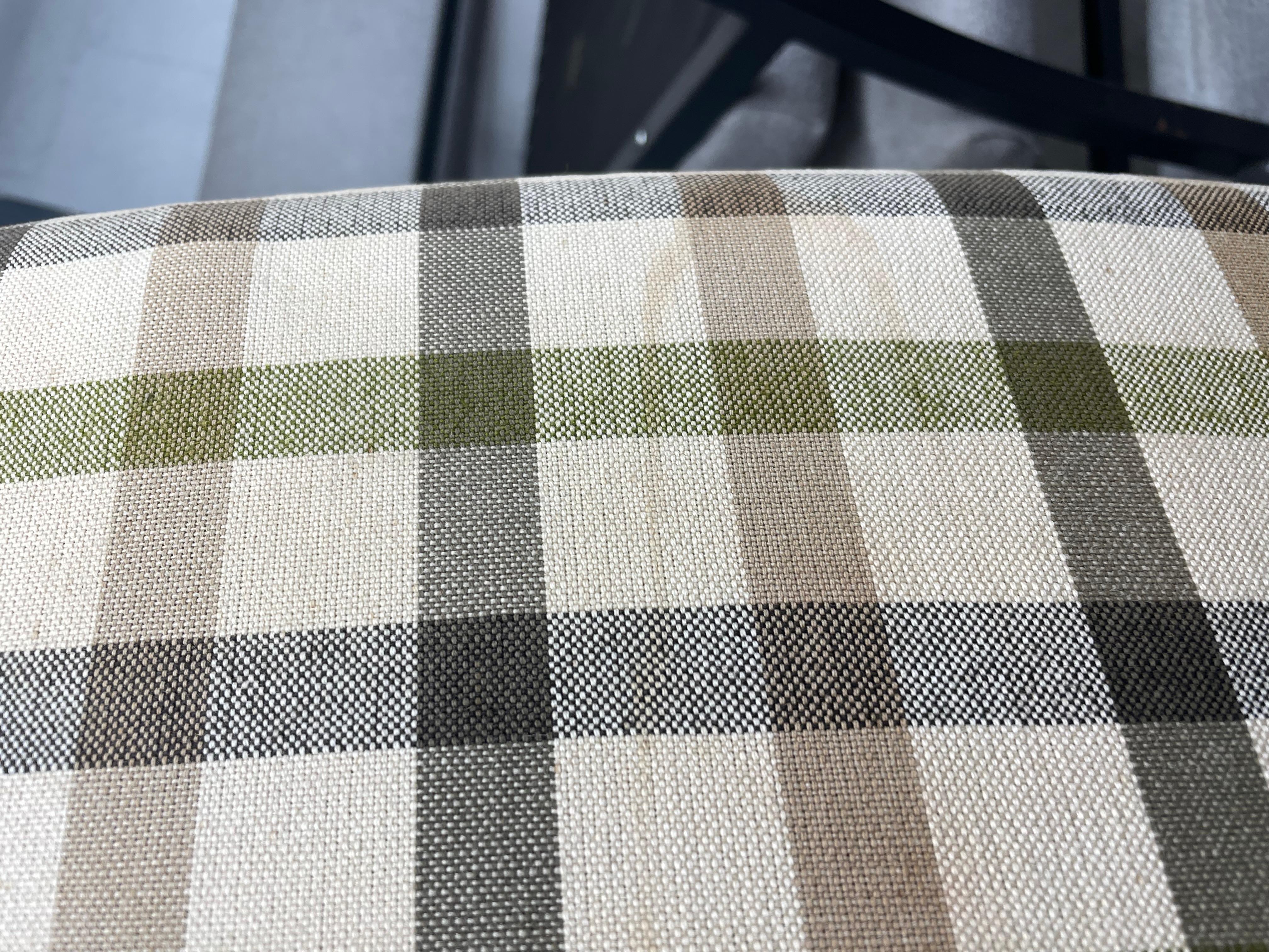 Pair of Børge Mogensen 'Model 3232' Plaid Chairs for Fredericia Stolefabrik For Sale 11