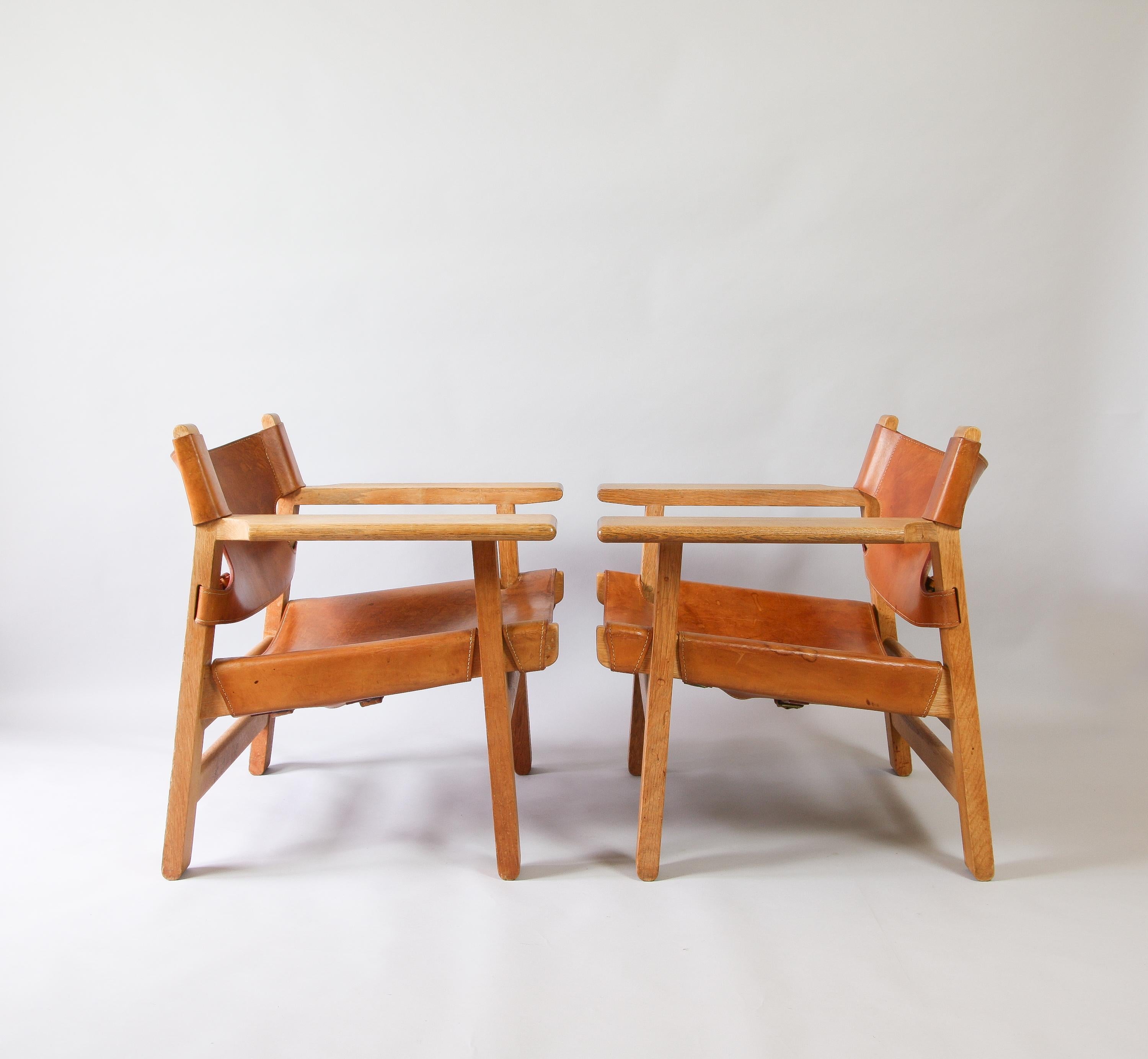 Danish Pair of Børge Mogensen Spanish Chairs, 1960s