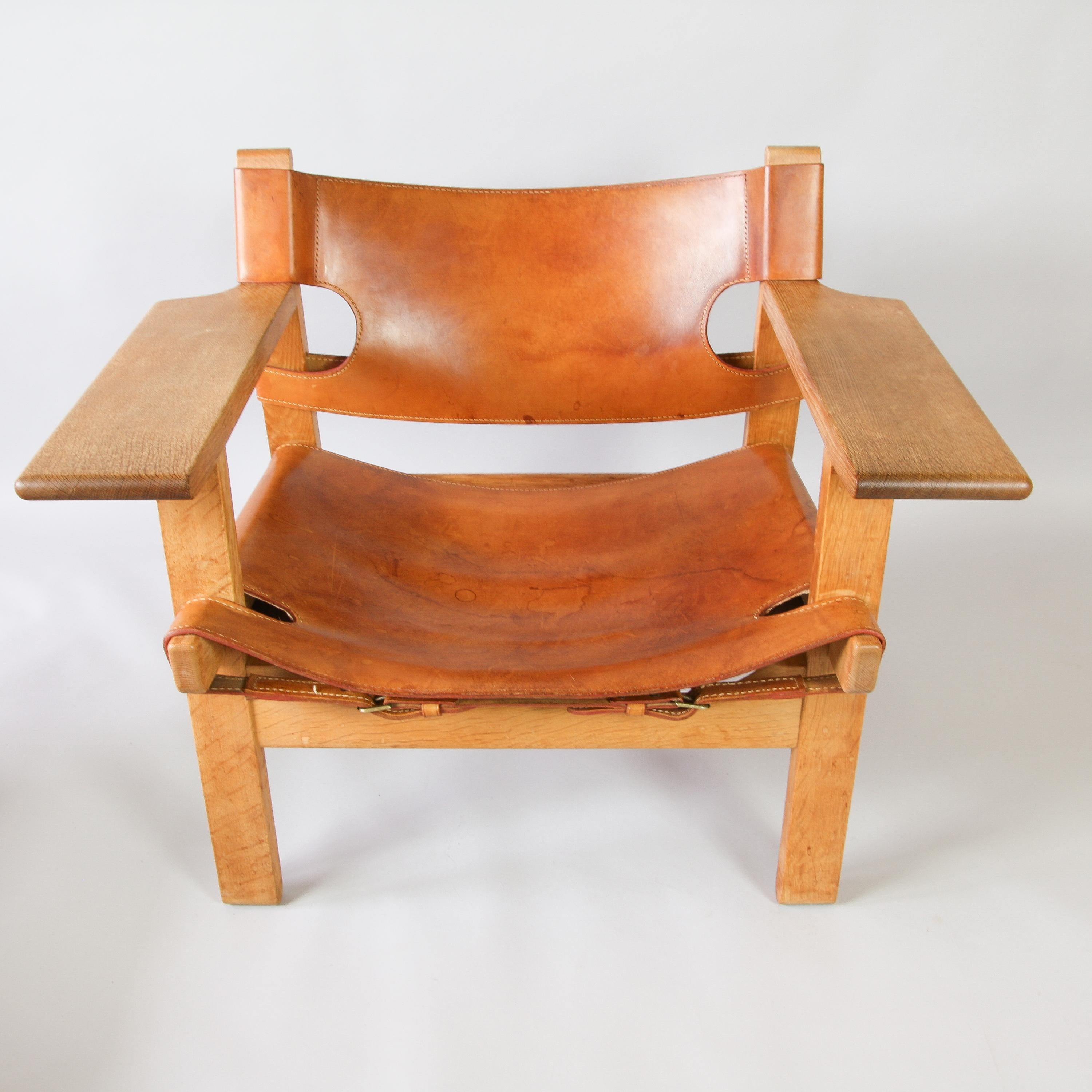 Woodwork Pair of Børge Mogensen Spanish Chairs, 1960s