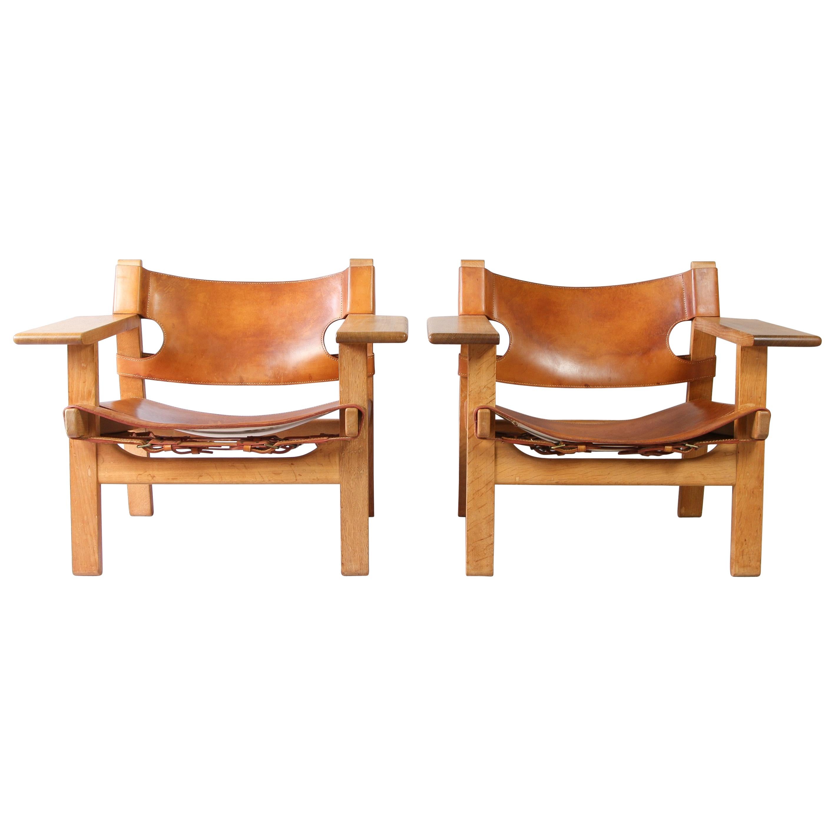 Pair of Børge Mogensen Spanish Chairs, 1960s