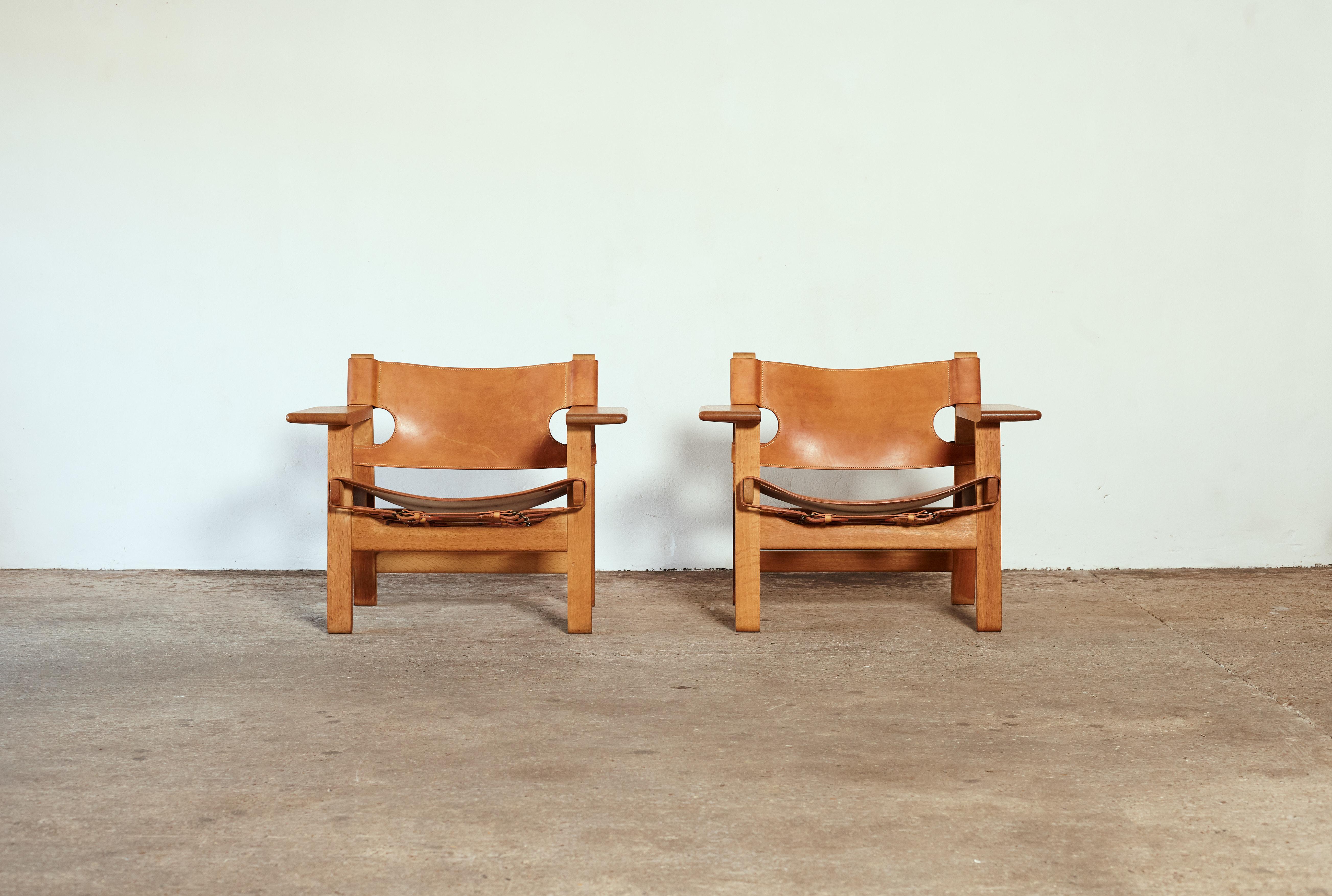 Danish Pair of Børge Mogensen Spanish Chairs, Denmark, 1960s