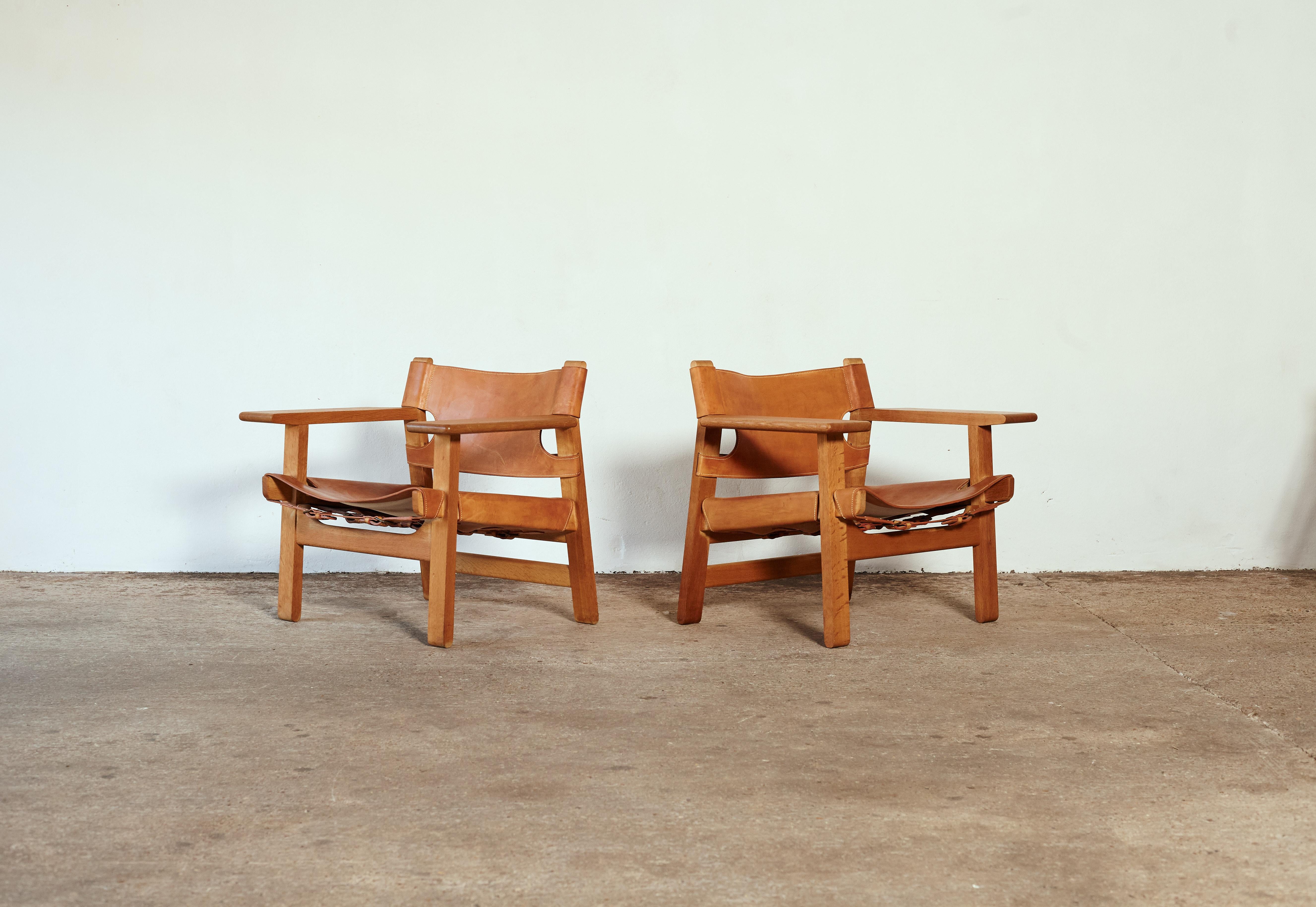 Pair of Børge Mogensen Spanish Chairs, Denmark, 1960s In Good Condition In London, GB