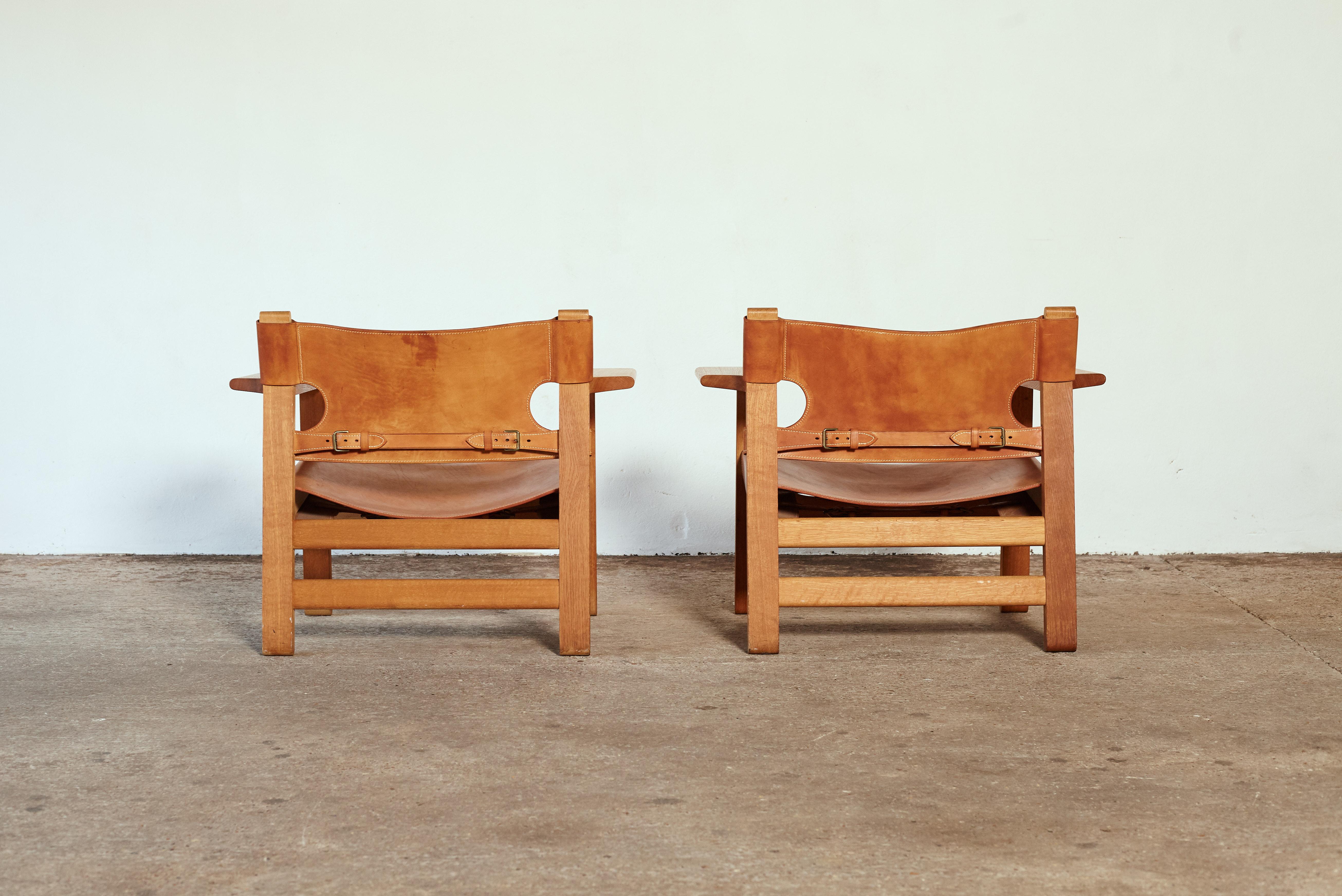 Pair of Børge Mogensen Spanish Chairs, Denmark, 1960s 1