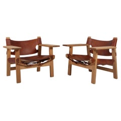Pair of Børge Mogensen Spanish Chairs for Fredericia Stolefabrik