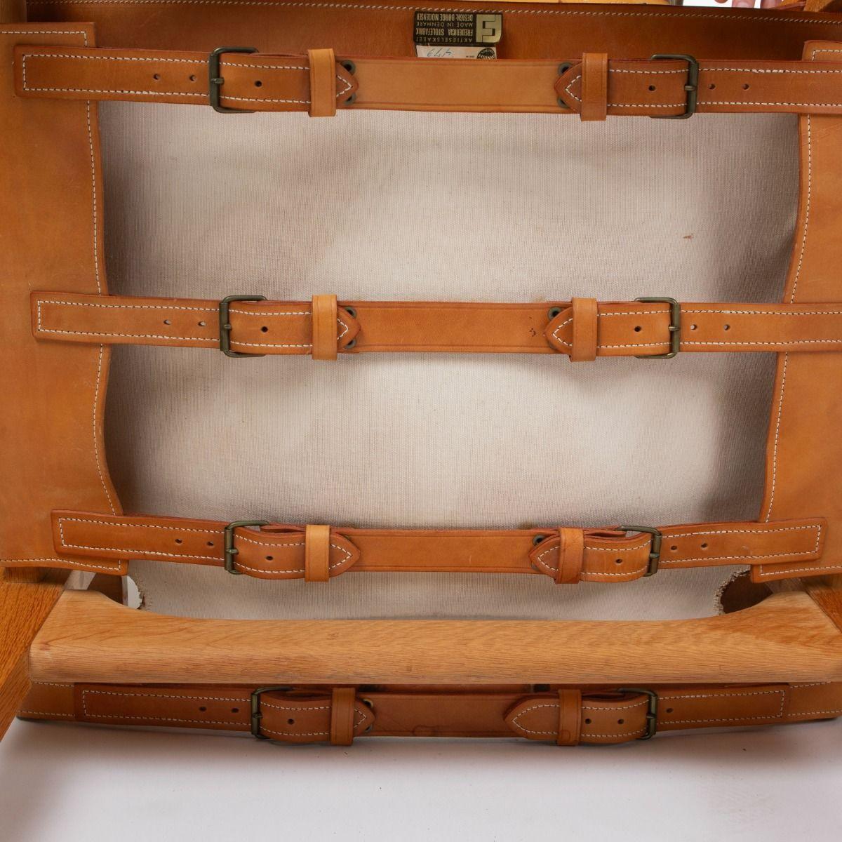 Leather Pair of Børge Mogensen Spanish Chairs Model BM 2226 For Sale