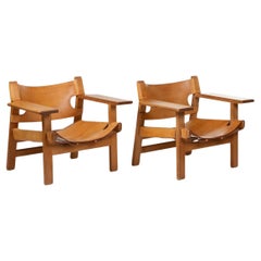 Pair of Børge Mogensen Spanish Chairs Model BM 2226