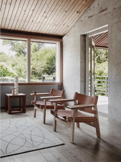 Pair of Børge Mogensen, The Spanish Chair in Light Oiled Oak & Cognac Leather