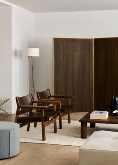 Pair of Børge Mogensen's, The Spanish Chair in Dark Brown Leather/Oiled Walnut
