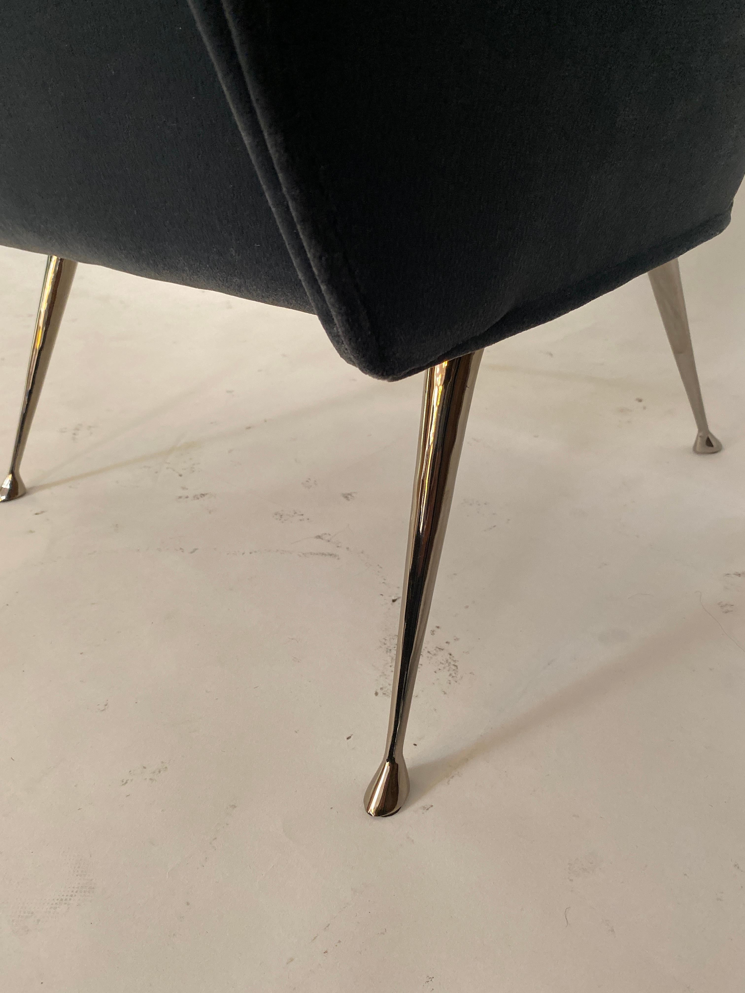 Pair of Briance Chairs, Black Nickel by Bourgeois Boheme Atelier For Sale 3