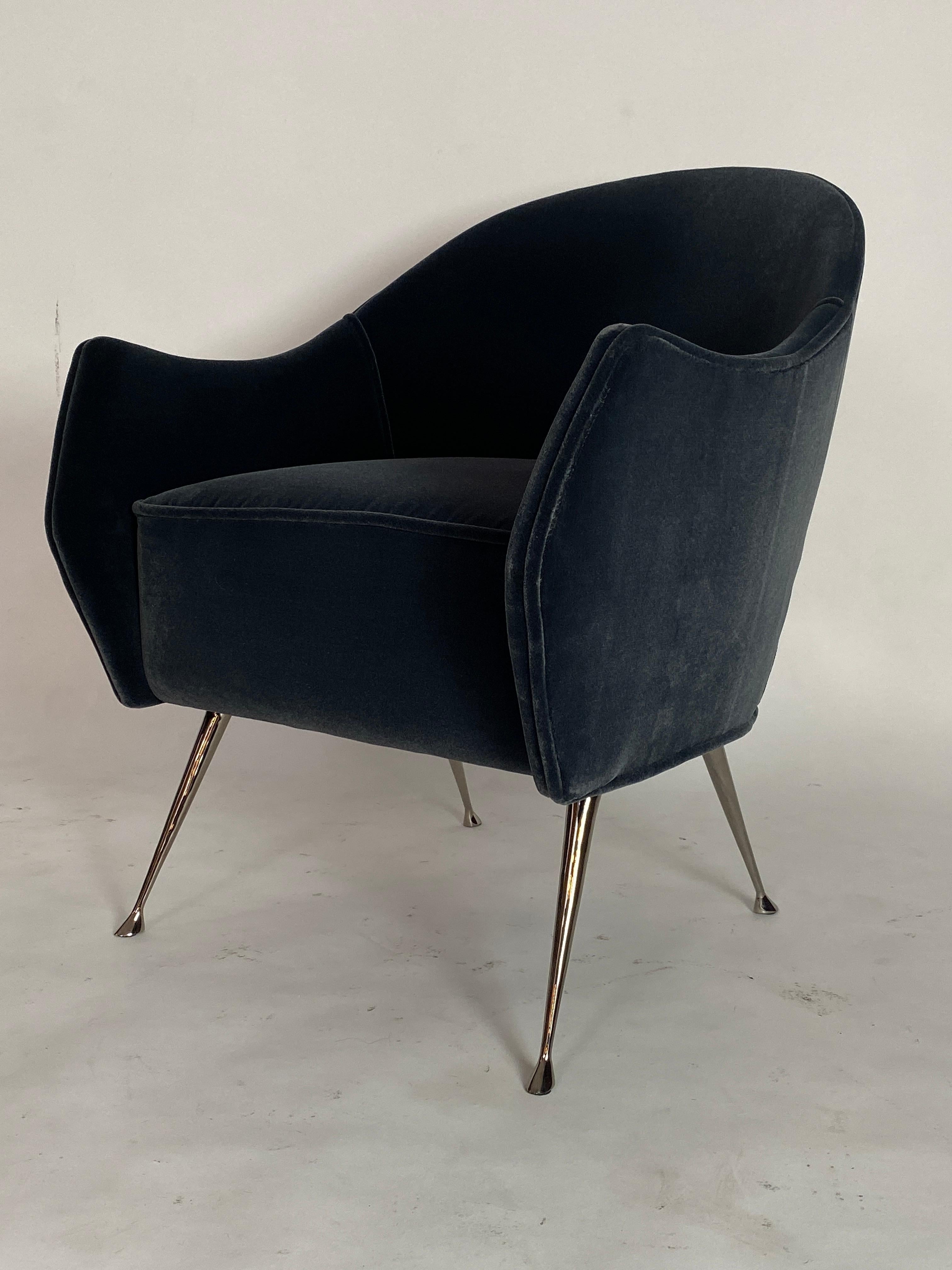 Pair of Briance Chairs, Black Nickel by Bourgeois Boheme Atelier In New Condition For Sale In Los Angeles, CA