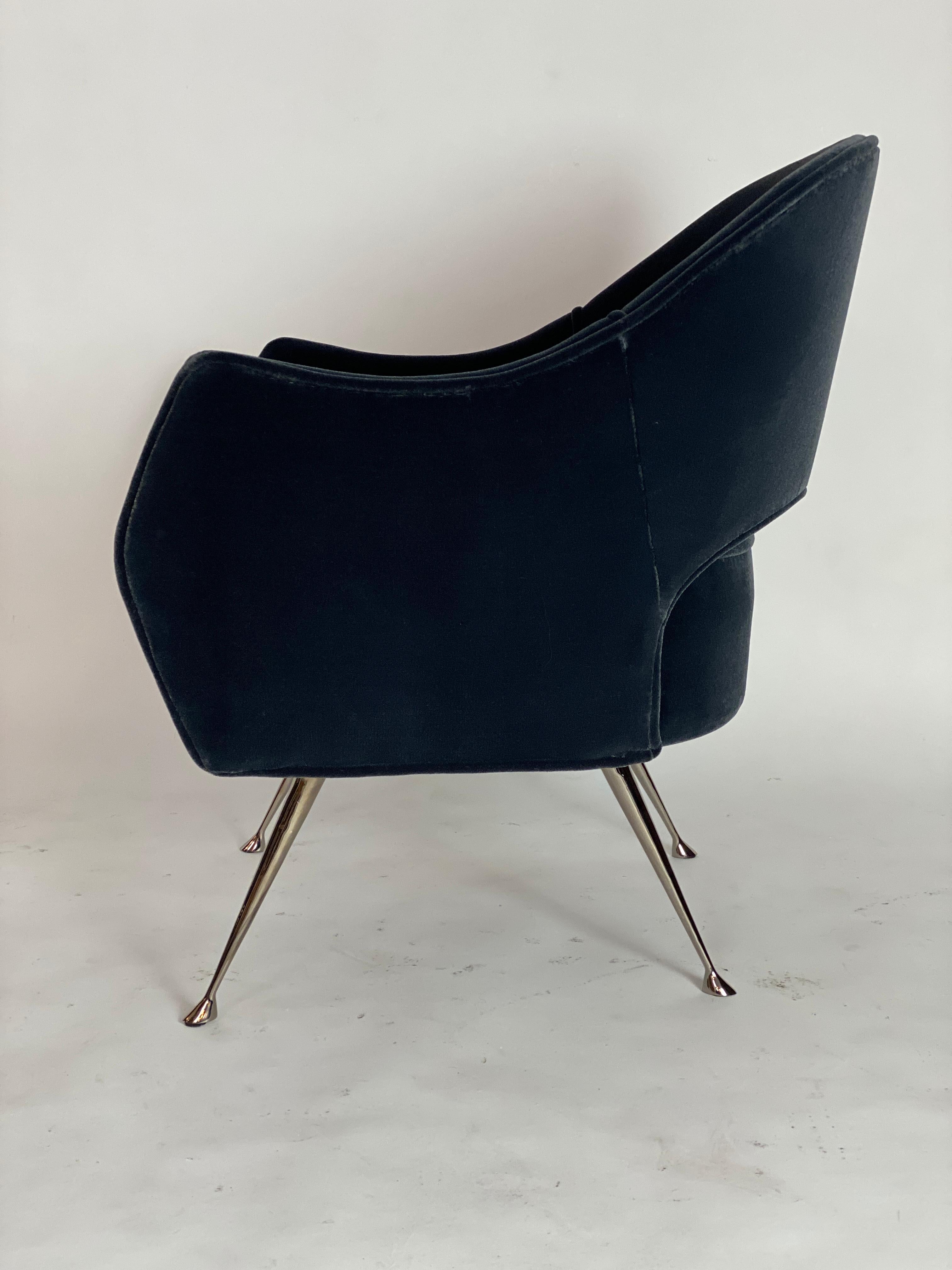 Contemporary Pair of Briance Chairs, Black Nickel by Bourgeois Boheme Atelier For Sale